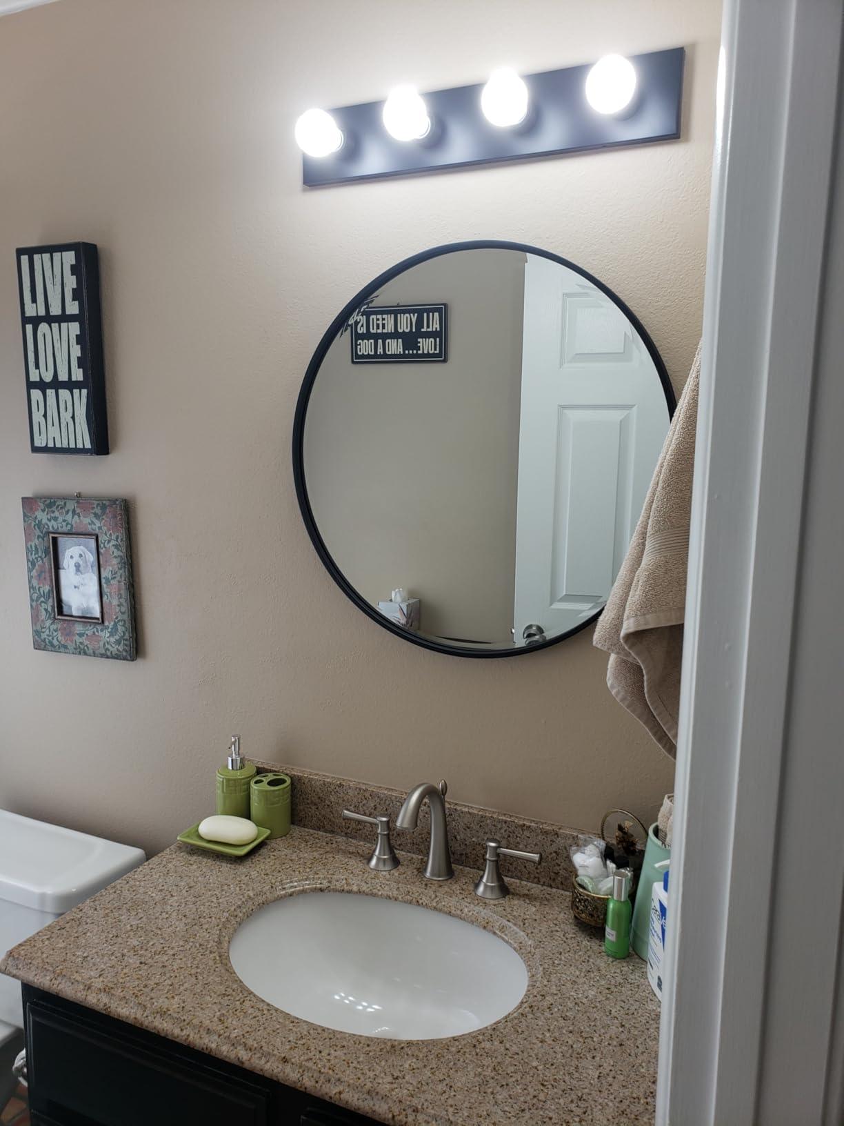 Design House Vanity Lighting, Steel Construction, 4 Vanity Lights, Dimmable, Uses Four 60W Bulbs, Polished Chrome, 24.0 in. W x 4.3 in. H x 2.0 in. D, 500892 customer photo 1