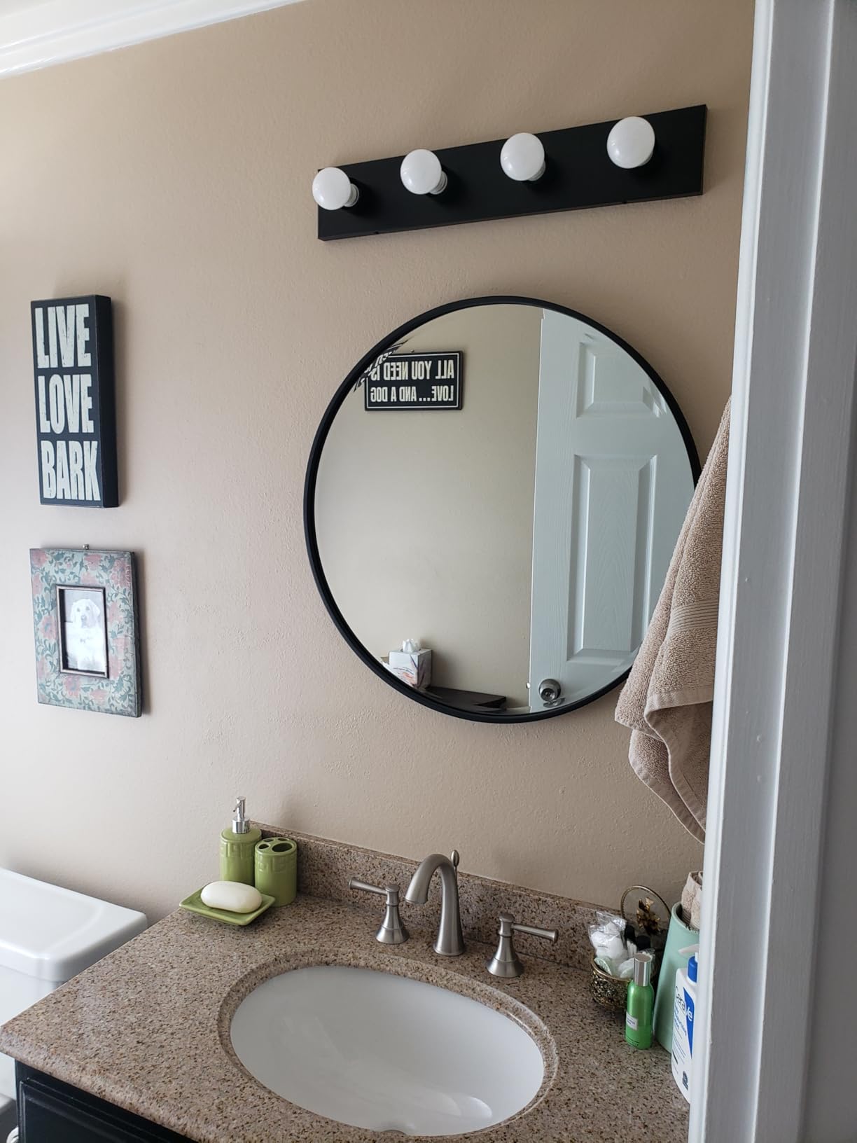 Design House Vanity Lighting, Steel Construction, 4 Vanity Lights, Dimmable, Uses Four 60W Bulbs, Polished Chrome, 24.0 in. W x 4.3 in. H x 2.0 in. D, 500892 customer photo 2
