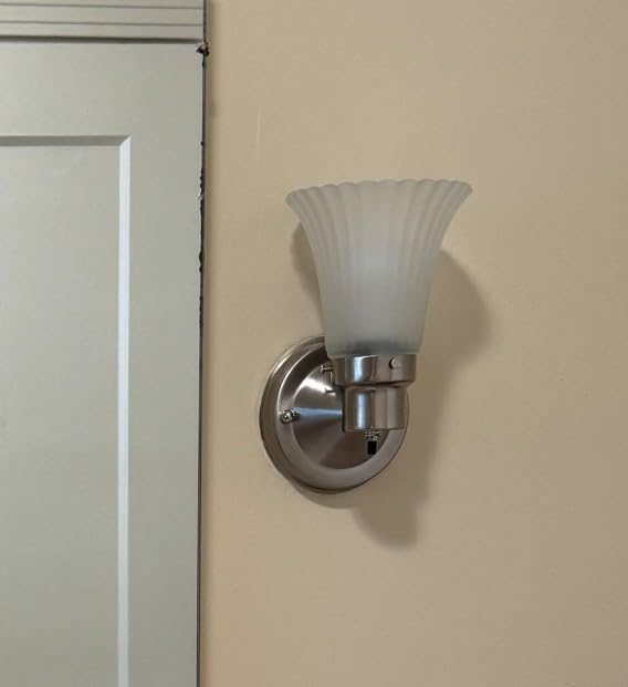 Design House Village Traditional 1-Light Indoor Dimmable Wall Sconce, Frosted Flute Glass, Twist On/Off Switch, Bathroom Bedroom Hallway, Oil-Rubbed Bronze, 8.25 in H x 5.1 in W, Uses 60W Bulb, 505115 customer photo 1