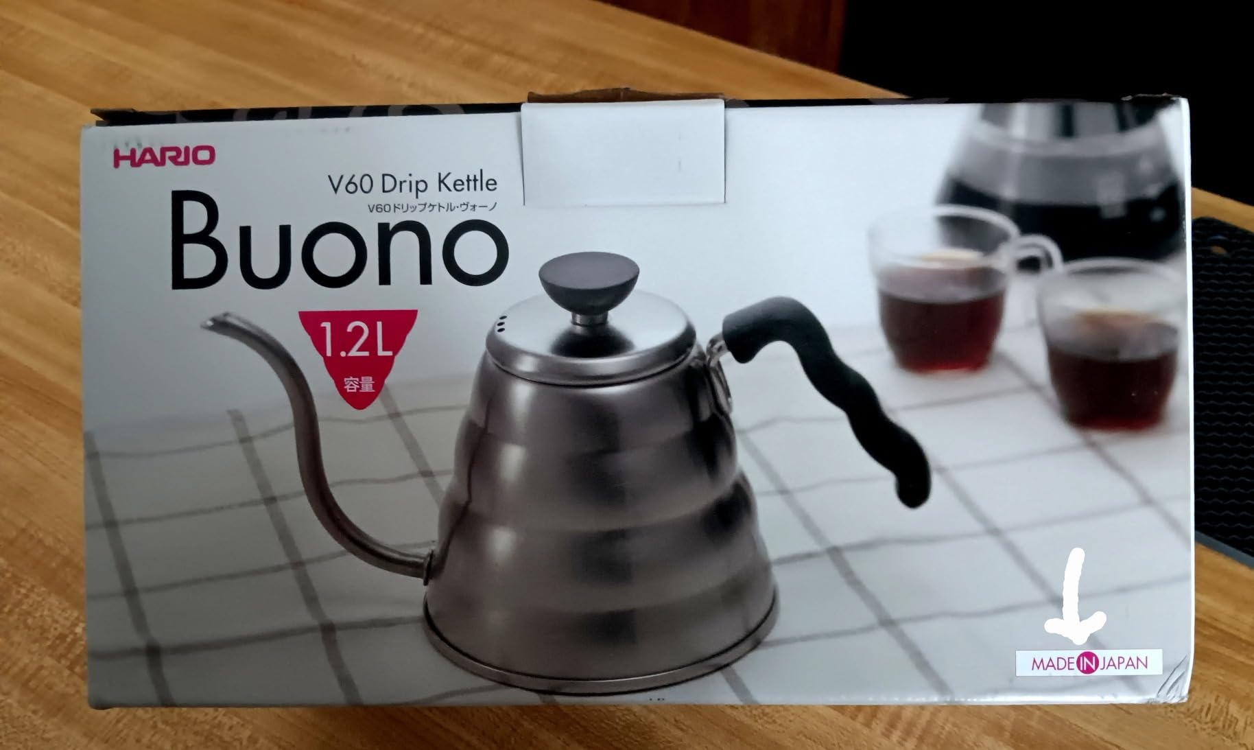 HARIO V60 Buono Stovetop Gooseneck Kettle, 1L Silver customer photo 1