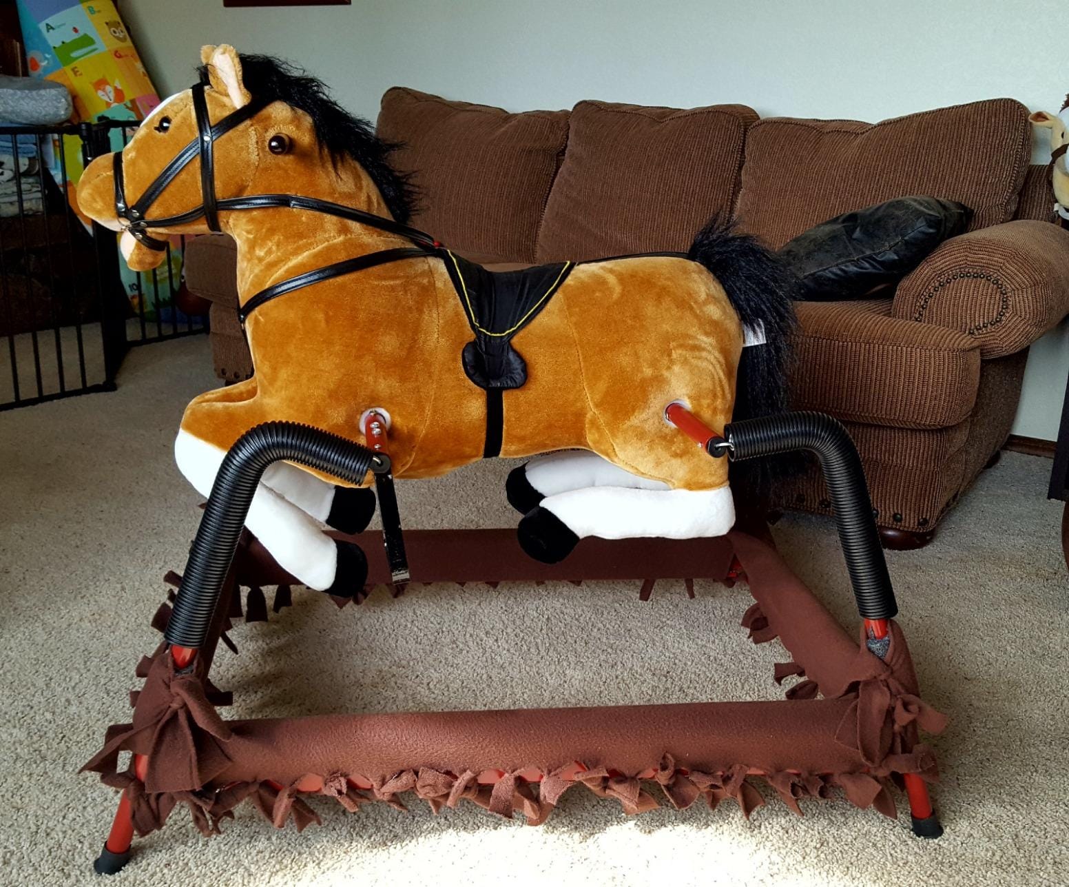 Qaba Spring Rocking Horse Durable Plush for Toddlers with Realistic Sounds customer photo 2