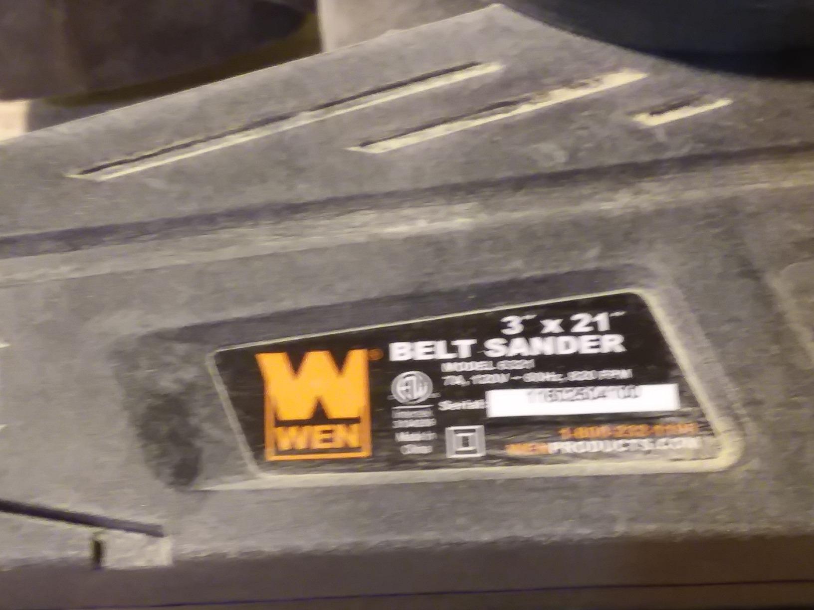 WEN 6321 7-Amp 3 in. x 21 in. Corded Belt Sander with Dust Bag , Black customer photo 1