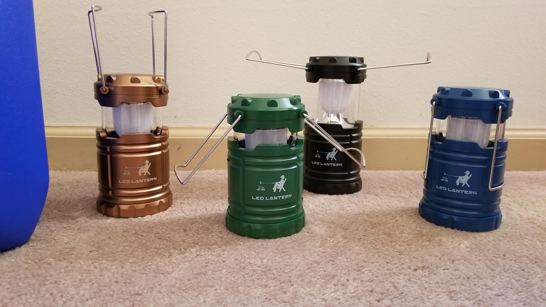 MalloMe Camping Lantern Multicolor 4 Pack Lanterns for Power Outages, Camping Lights for Tent Hanging, Camp Light Tent Lamp Emergency Battery Powered LED Lantern (Rechargeable Batteries Not Included) customer photo 2