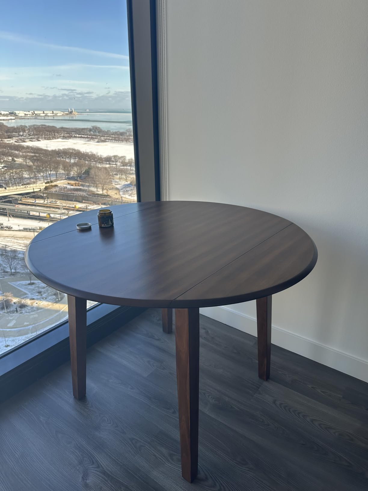 Signature Design by Ashley Small Round Drop Leaf Dining Table, Brown customer photo 1