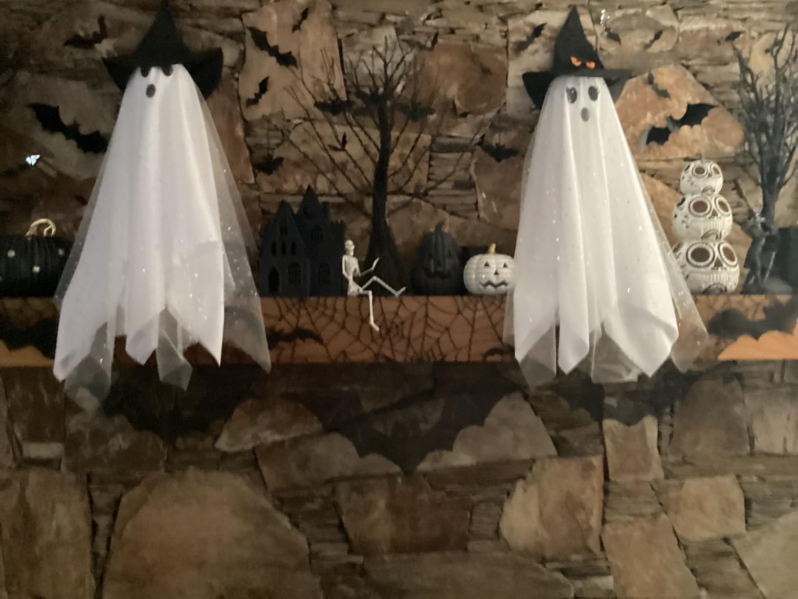 AerWo Halloween Decoration Black Lace Spiderweb Fireplace Mantle Scarf Cover Festive Party Supplies 45 X 243cm 18 x 96 inch customer photo 2