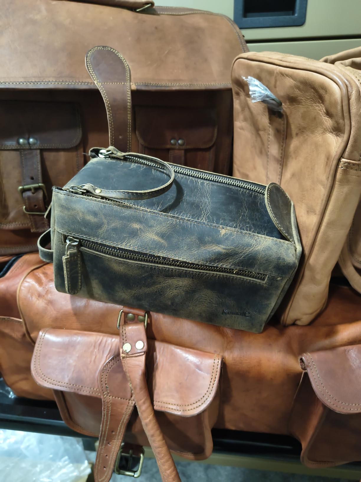 KomalC Buffalo Leather Toiletry Bag customer photo 2