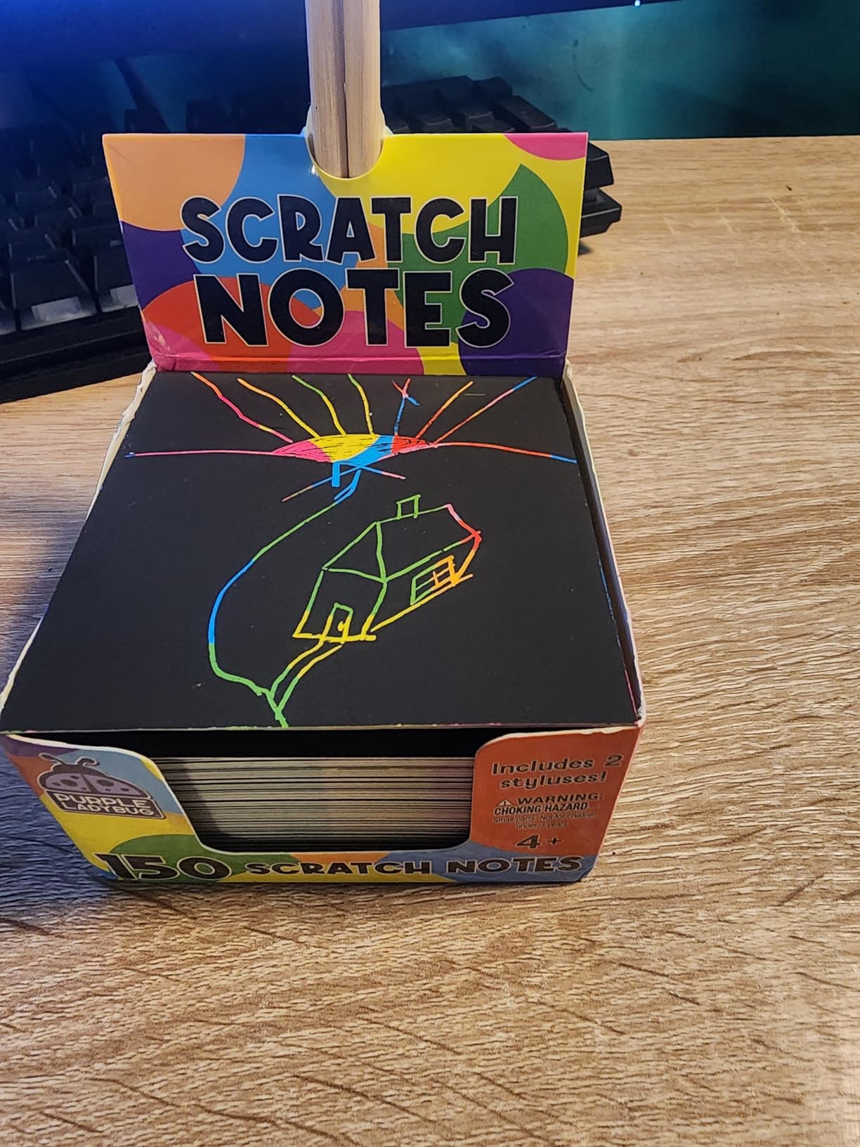 150 Rainbow Scratch Art Paper Mini Notes - Ideal Stocking Stuffers for Kids customer photo 1