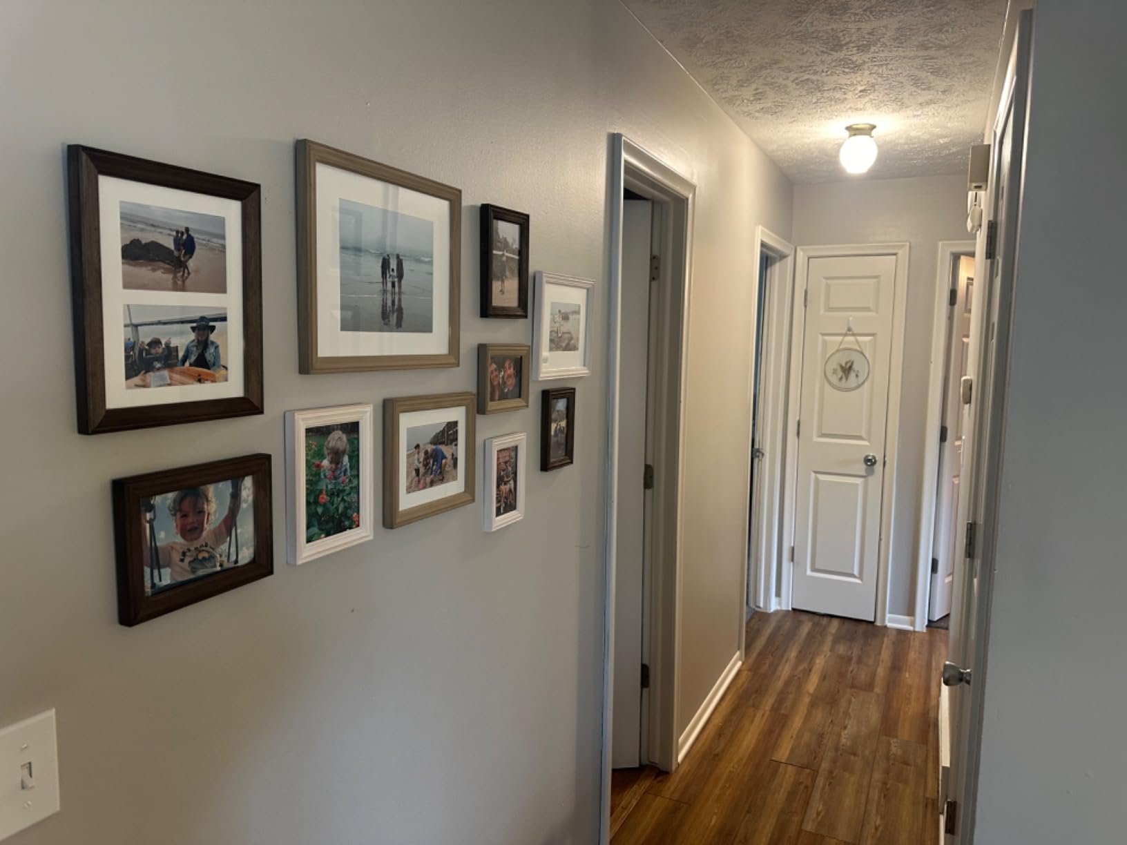 Kate and Laurel Bordeaux Gallery Wall Kit, Set of 10 with Assorted Size Frames in 3 Different Finishes - White Wash, Charcoal Gray, and Rustic Gray customer photo 1