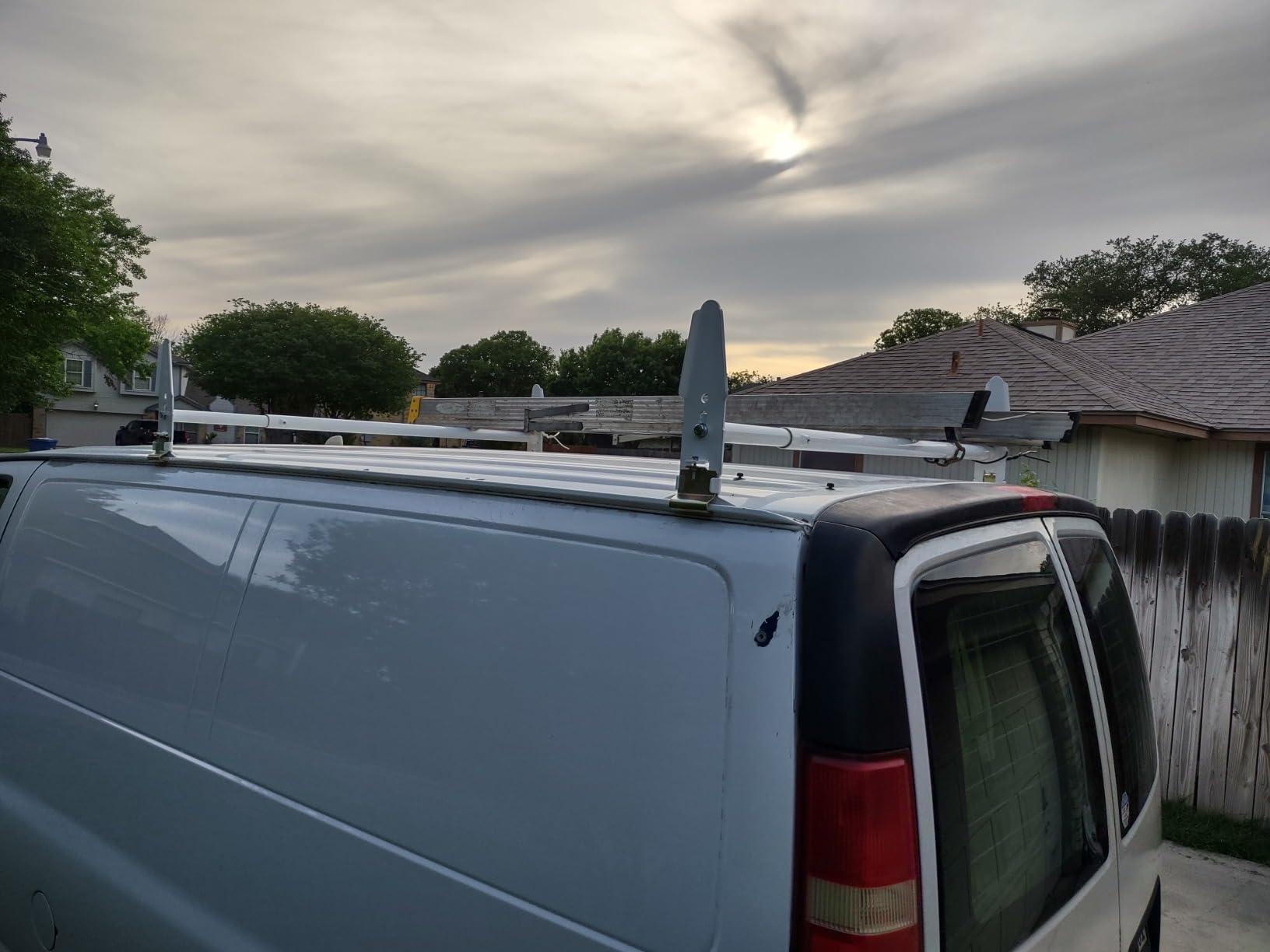 Van Roof Ladder Rack Carrier 2 Cross Bars for Chevy Dodge Ford GMC Express 47''-77'' 500lbs customer photo 1