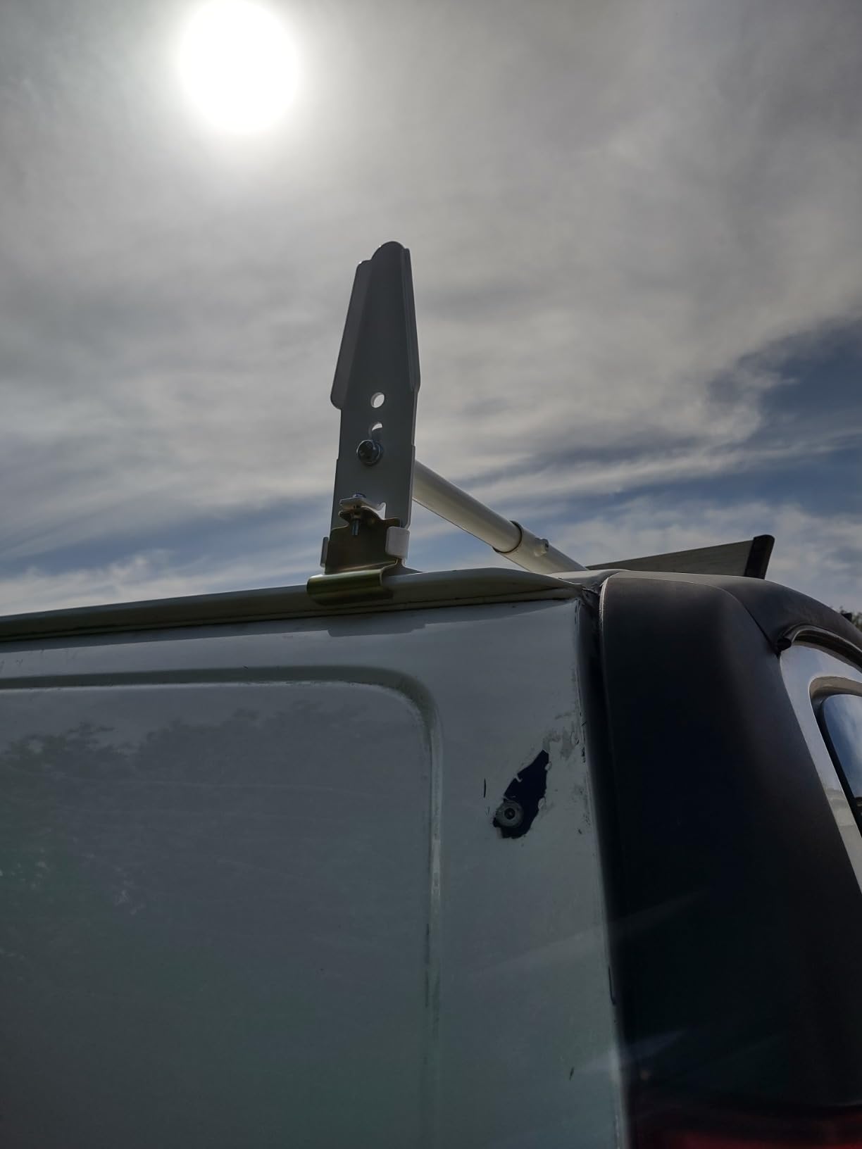 Van Roof Ladder Rack Carrier 2 Cross Bars for Chevy Dodge Ford GMC Express 47''-77'' 500lbs customer photo 2