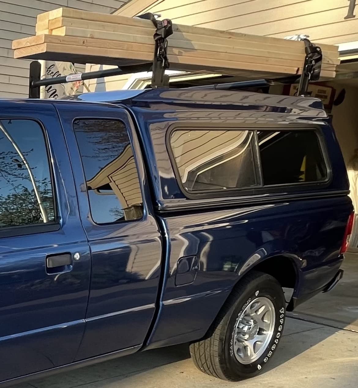 Model DX36 Universal Pickup Truck Cap & Topper 3 Bar Ladder Roof Van Rack System Adjustable Steel Cross Bars - Sandy Black customer photo 1