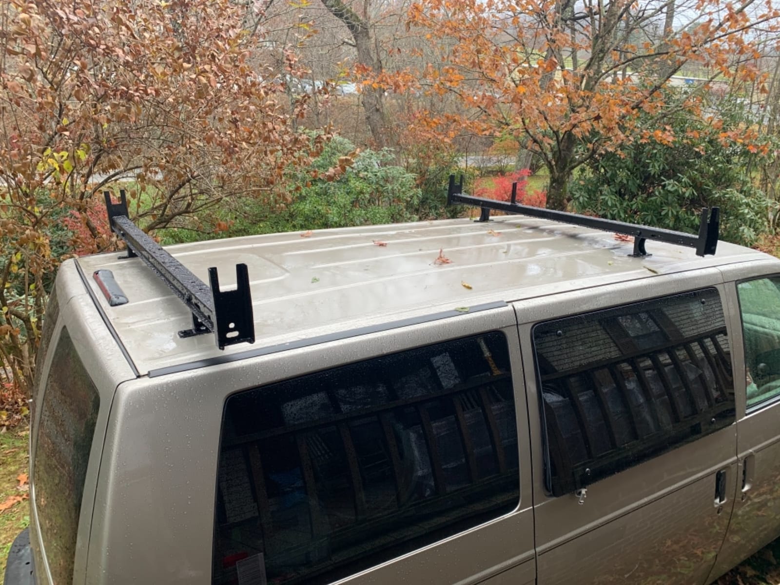 TAC Universal 2 Bars Roof Ladder Rack 600 LBS Capacity Utility Adjustable Cross Bar with Stopper for Van Without Rain Gutter Fit for Kayak Canoe Ladder Lumber Pipes Cargo Carrier Accessories customer photo 1