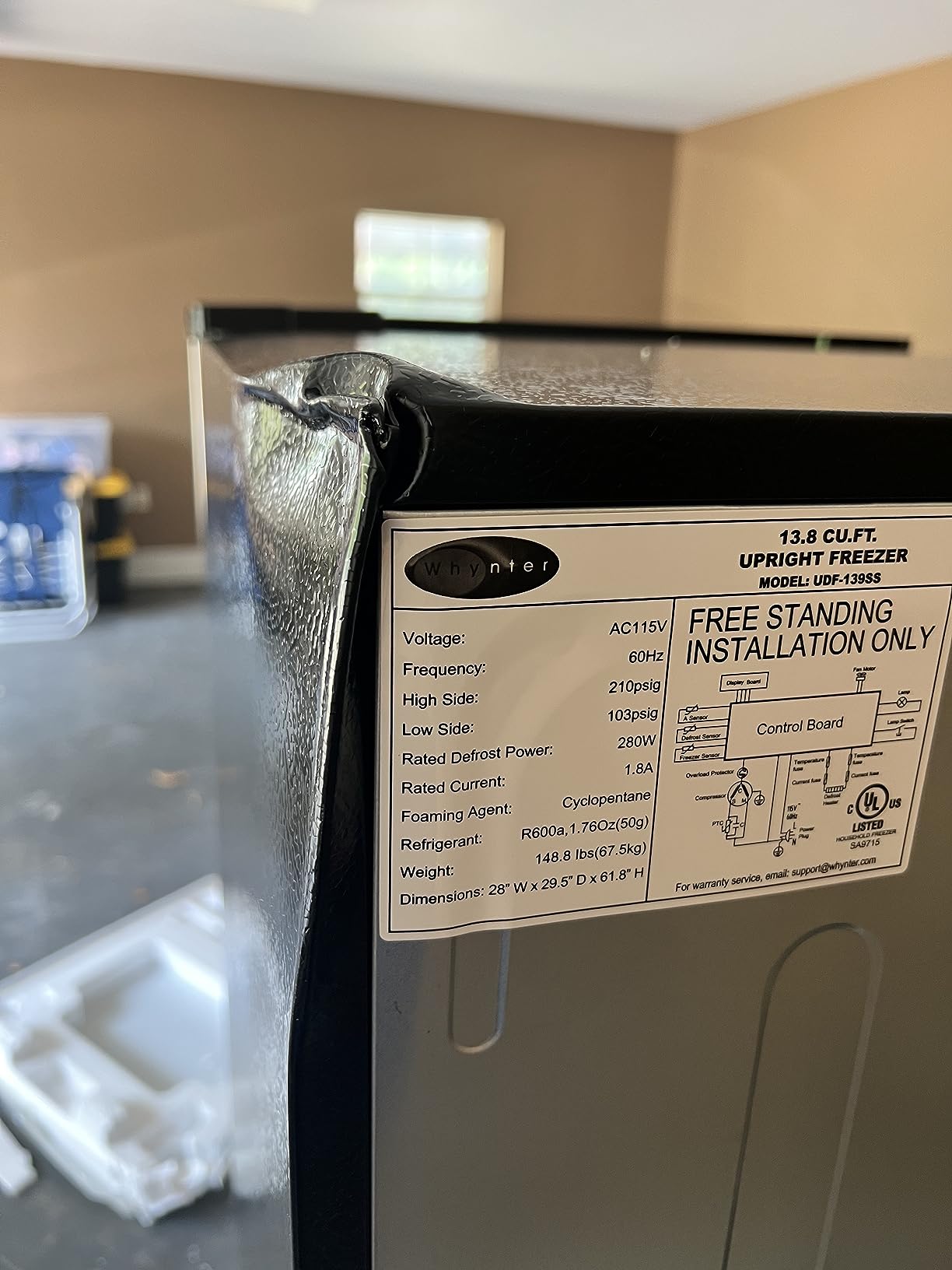 Whynter Convertible Deep Freezer & Refrigerator, 13.8 Cu Ft, UDF-139SS customer photo 2