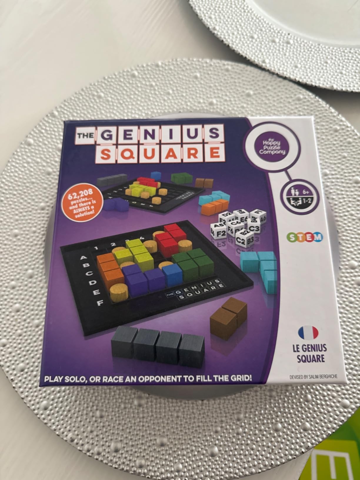 The Genius Square from the Happy Puzzle Company | Game of the Year Award Winner | 60000+ Solutions | STEM Puzzle Game for 1-2 Players | Ages 6 - Adult | Roll the dice and Race to Fill the Grid! customer photo 1