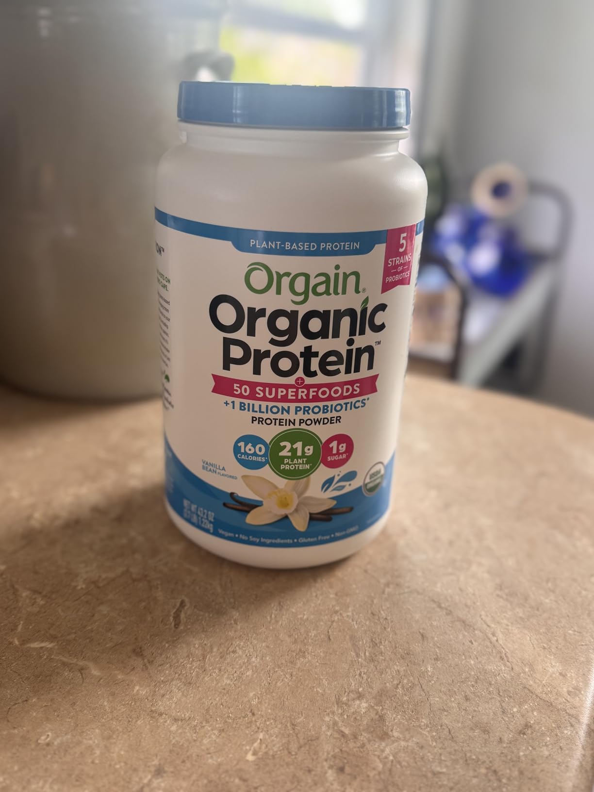 Orgain Organic Vegan 21g Protein + Superfoods Powder, Vanilla Bean, 2.02lb customer photo 2