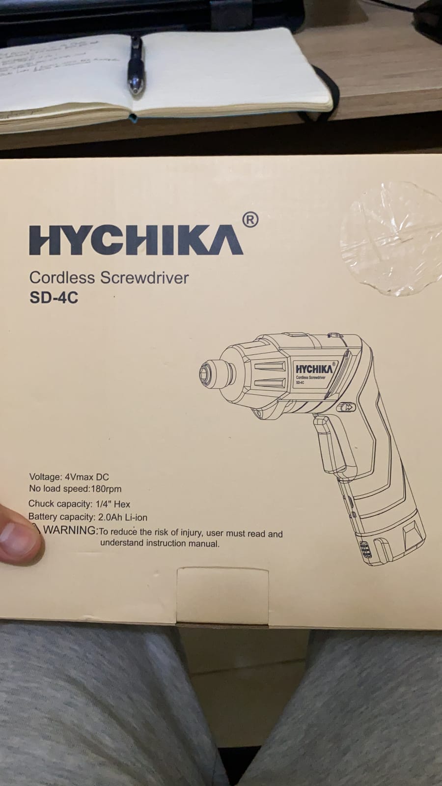 Cordless Screwdriver, HYCHIKA 4V 2.0Ah Electric Screwdriver Rechargeable Screw Gun & Bit Set, Front LED and Rear Flashlight, Ratchet Wrench, DC Charging with USB Cable, 36pcs Accessories customer photo 1