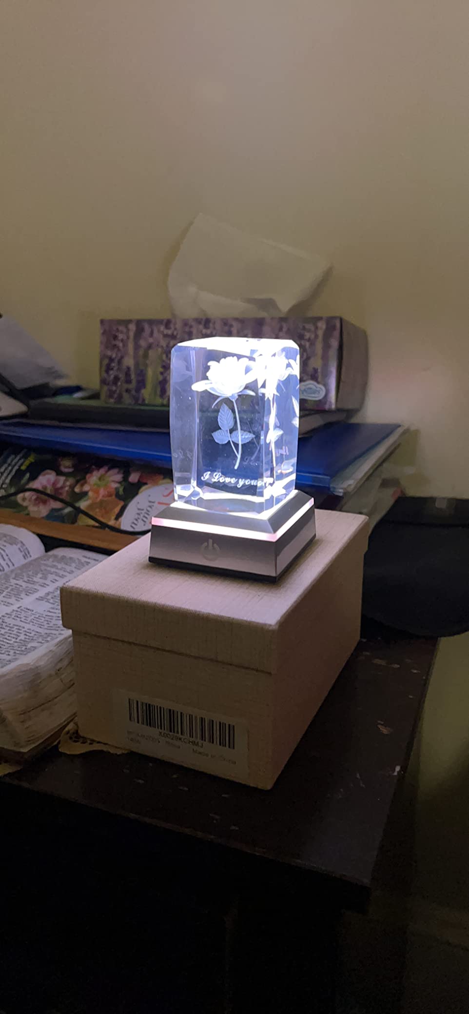 3D Rose Crystal Nightlight,Gifts for Wife Girlfriend Her customer photo 1