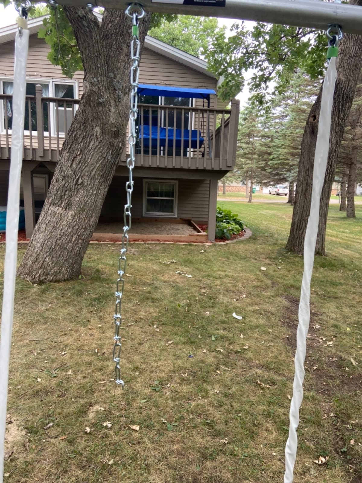 Fun Forever - 8 User Metal Swing Set for Backyard with Slide, 800lbs. Max customer photo 2