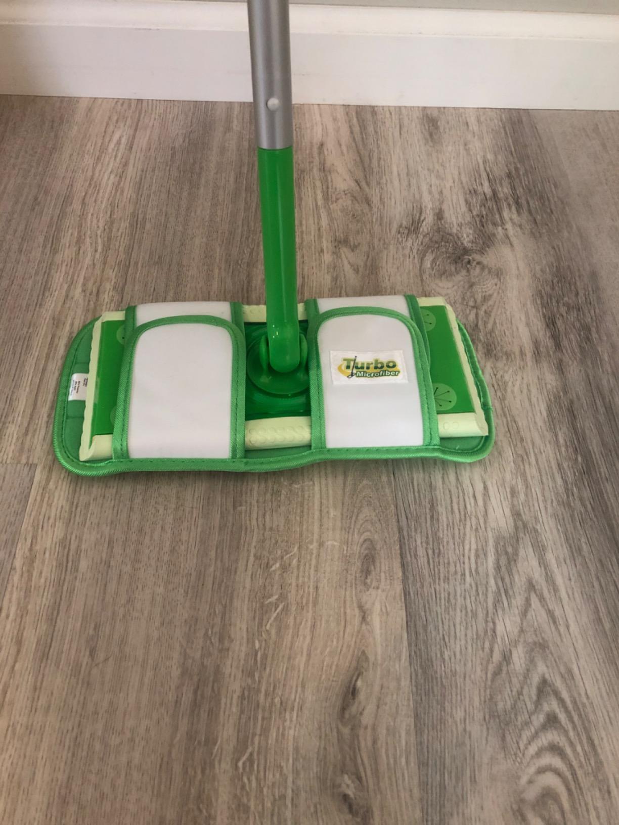 Swiffer Sweeper 2-in-1 Mops for Floor Cleaning, Dry and Wet Multi Surface Floor Cleaner, Sweeping and Mopping Starter Kit, Includes 1 Mop + 19 Refills, 20 Piece Set customer photo 2