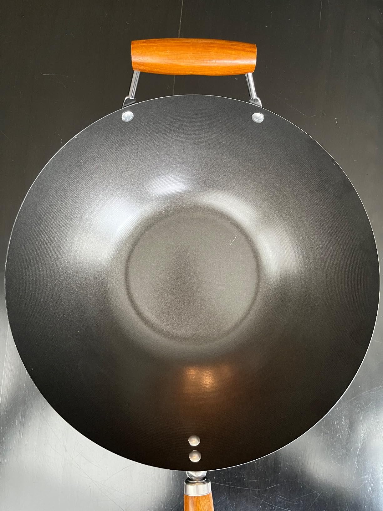 Kenmore Hammond 14-Inch Flat Bottom Carbon Steel Wok, Black, Durable Non-Stick Stir Fry Pan for Gas and Electric Stovetops customer photo 2