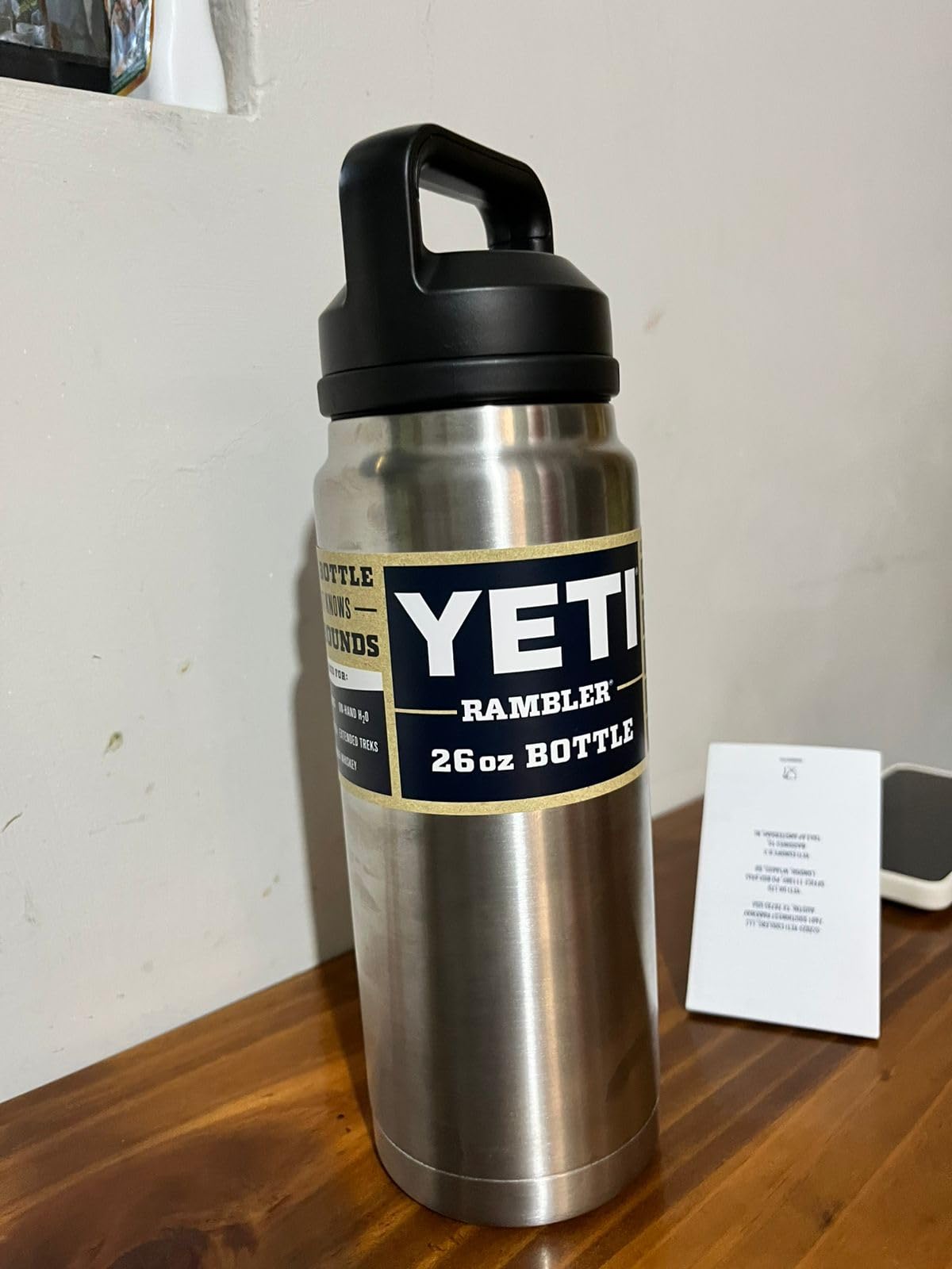 YETI Rambler 26 oz Bottle, Vacuum Insulated, Stainless Steel with Chug Cap, Black customer photo 2