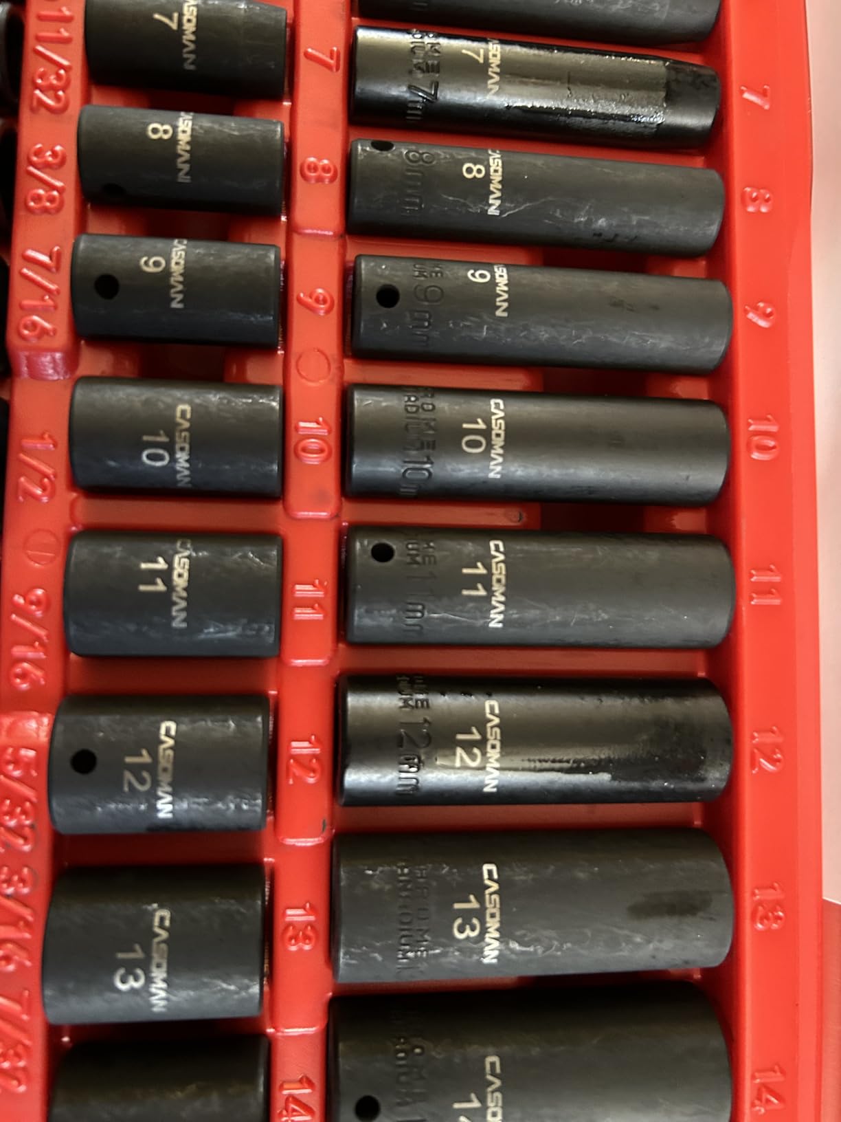 CASOMAN 1/4 Inch Drive Master Impact Socket Set, 50-Piece, 6-Point, SAE/Metric, 5/32 Inch - 9/16 Inch, 4mm - 15mm, Standard/Deep,CR-V customer photo 1