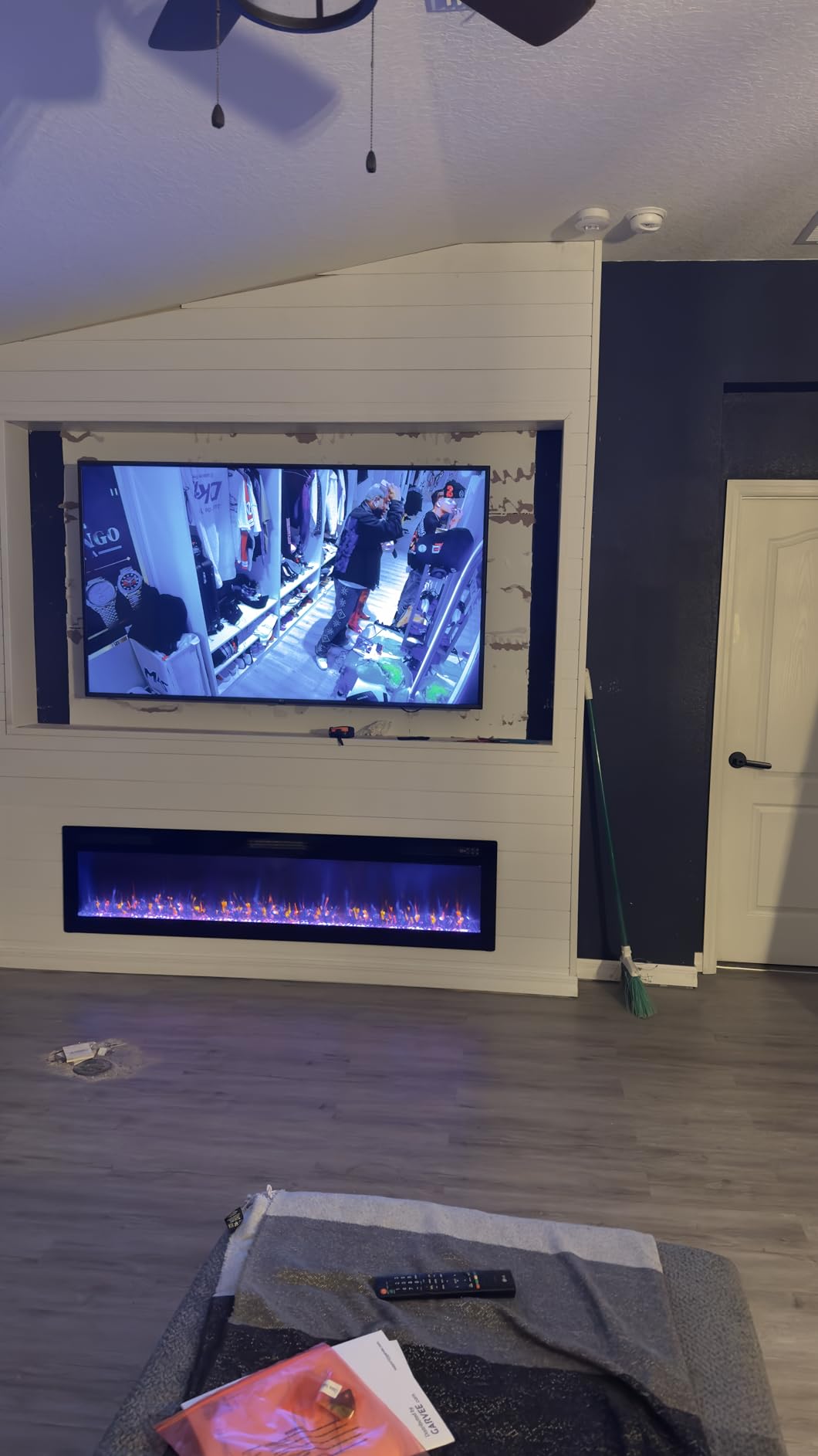 Vitesse 60 Inch Ultra Thin Electric Fireplace-Narrow Bezel Linear Fireplace Heater Recessed Wall Mounted, Remote and Screen Control, 8H Sleep Timer, Low Noise, 750/1500W for Living Room, Bedroom customer photo 1