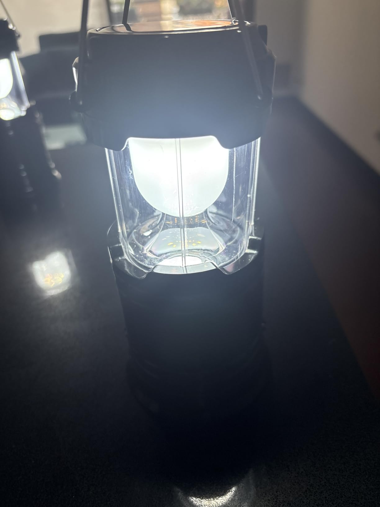 Collapsible Portable LED Camping Lantern XTAUTO Lightweight Waterproof Solar USB Rechargeable LED Flashlight Survival Kits for Indoor Outdoor Home Emergency Light Power Outages Hiking Hurricane 4-Pack customer photo 2
