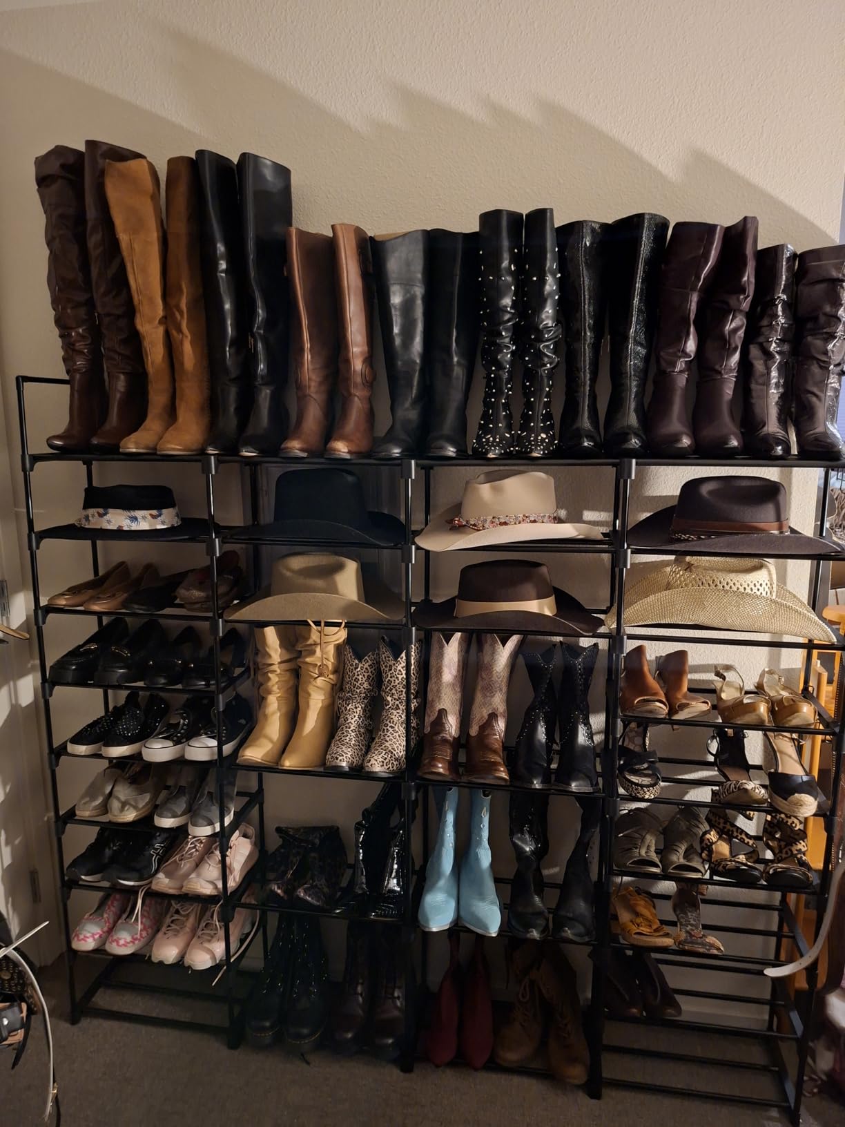 WOWLIVE 9 Tier 3-Column Shoe Rack, 50-55 Pairs Stackable Black customer photo 1