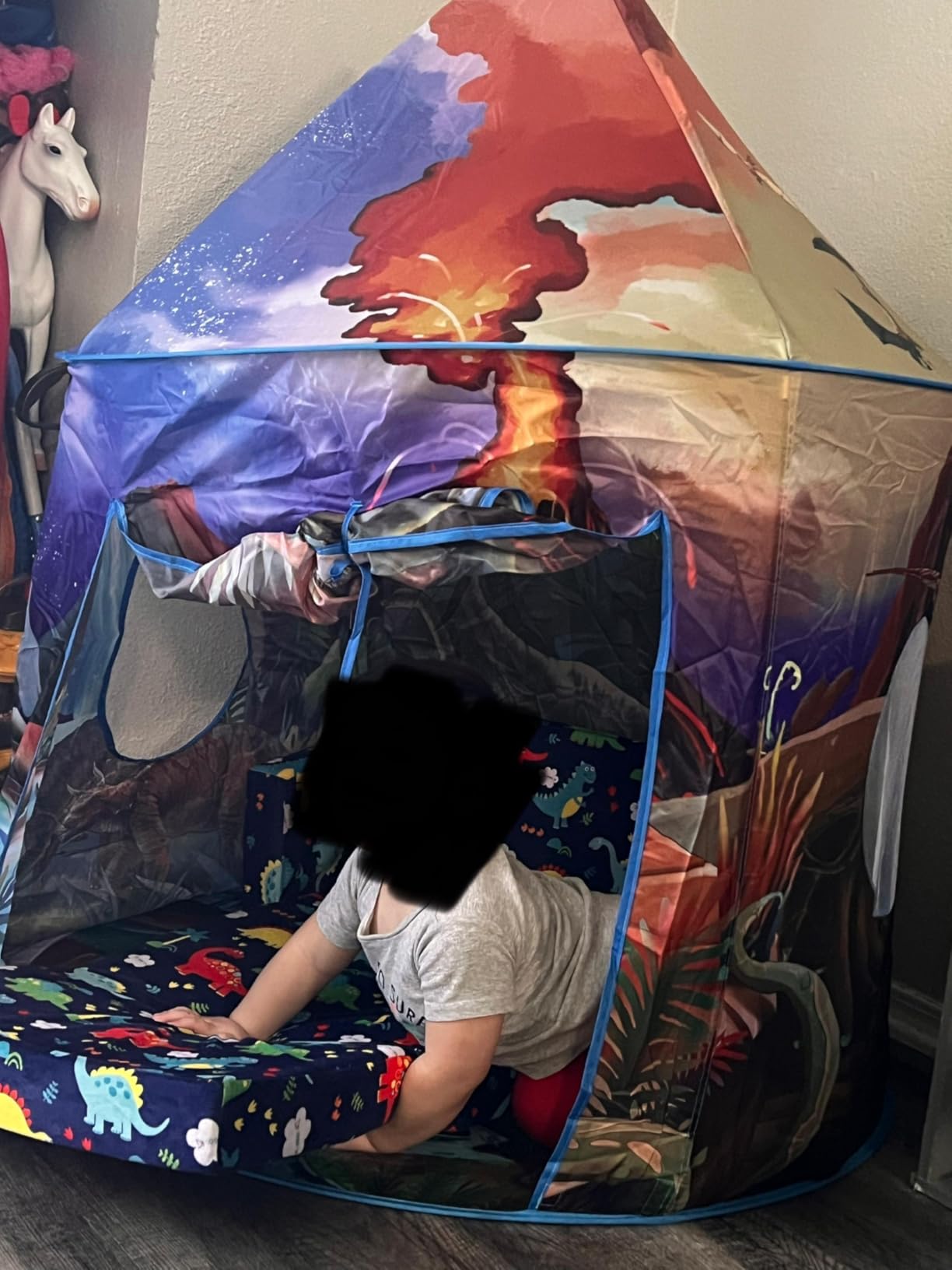 Dinosaur Play Tent for Kids - Pop Up Adventure Tent for Indoor and Outdoor Play customer photo 1