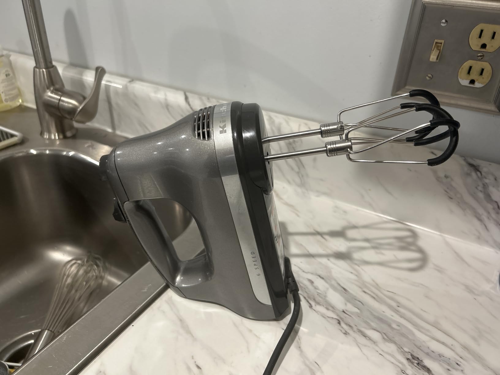 KitchenAid 6 Speed Hand Mixer w/Flex Edge Beaters, KHM6118, Ice Blue customer photo 1