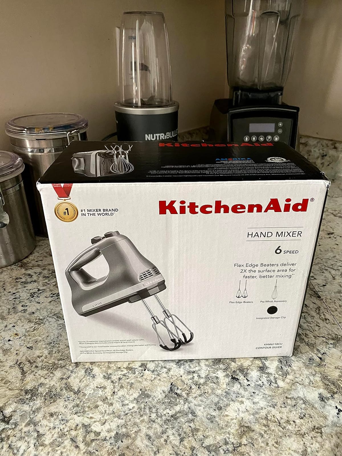 KitchenAid 6 Speed Hand Mixer w/Flex Edge Beaters, KHM6118, Ice Blue customer photo 2