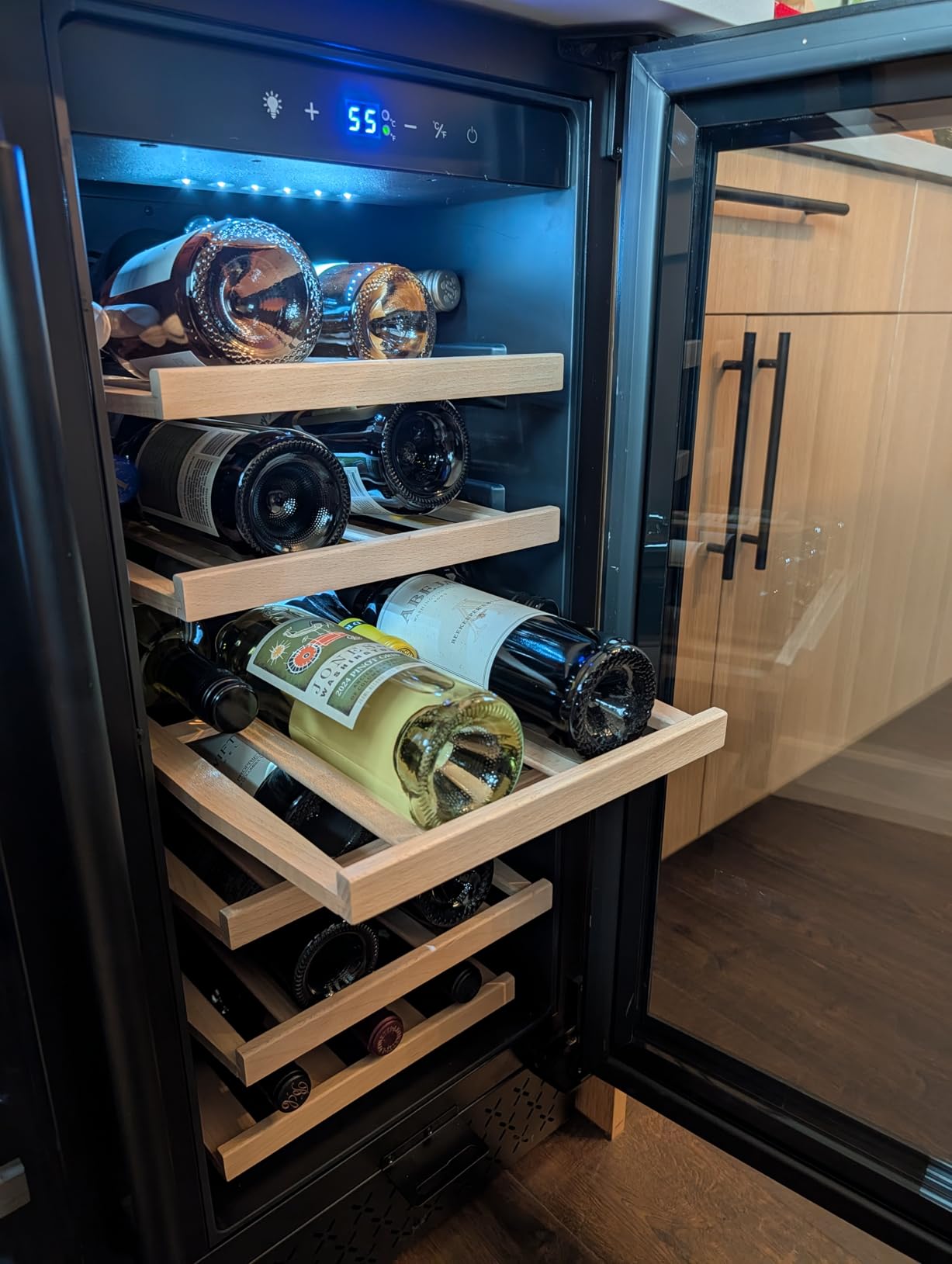 Tylza 24 Inch Wine Fridge Dual Zone, 180 Bottles Wine Cooler Refrigerator With Stainless Steel and Professional Compressor, Fast Cooling Low Noise and No Fog Built-in or Freestanding customer photo 1