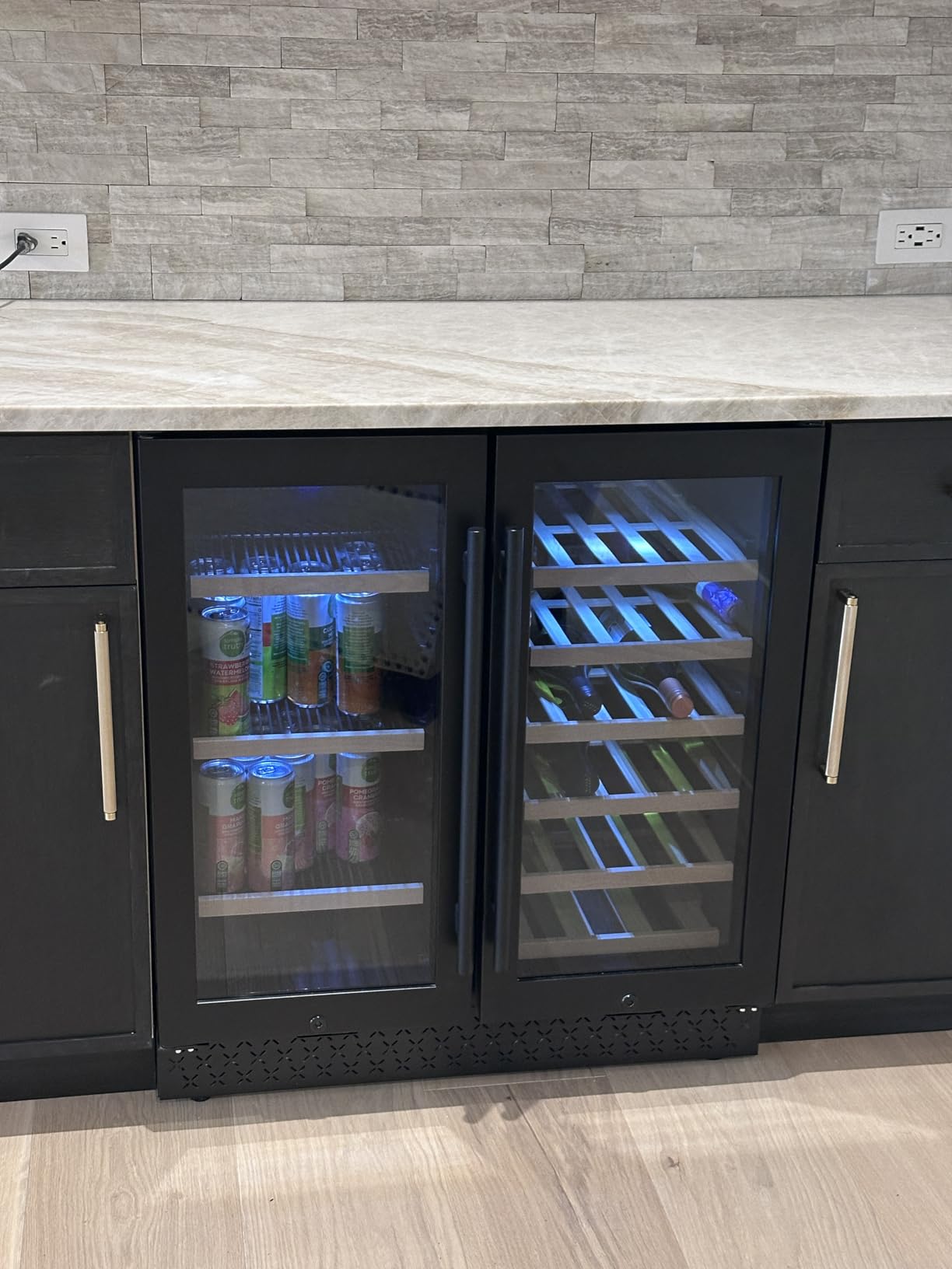 Tylza 24 Inch Wine Fridge Dual Zone, 180 Bottles Wine Cooler Refrigerator With Stainless Steel and Professional Compressor, Fast Cooling Low Noise and No Fog Built-in or Freestanding customer photo 2