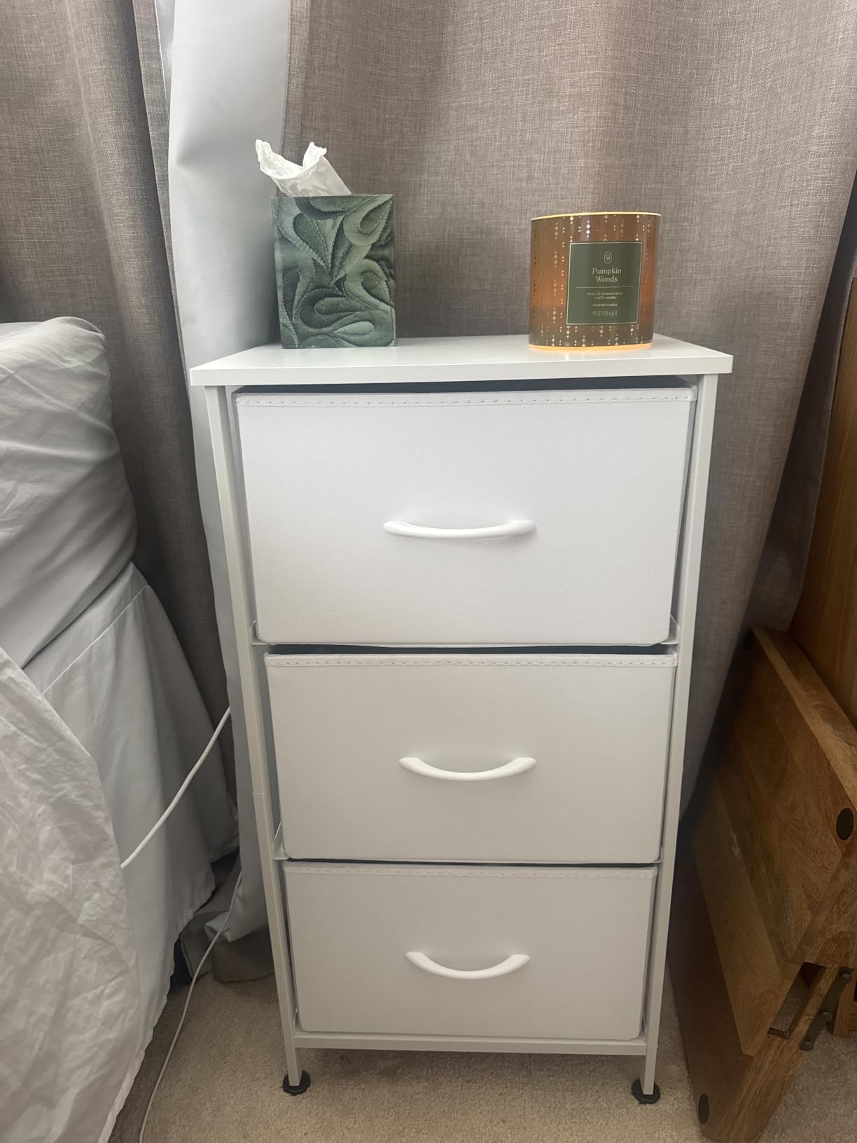 WLIVE Small Dresser Nightstand for Bedroom, 3 Drawers, Rustic Brown customer photo 1