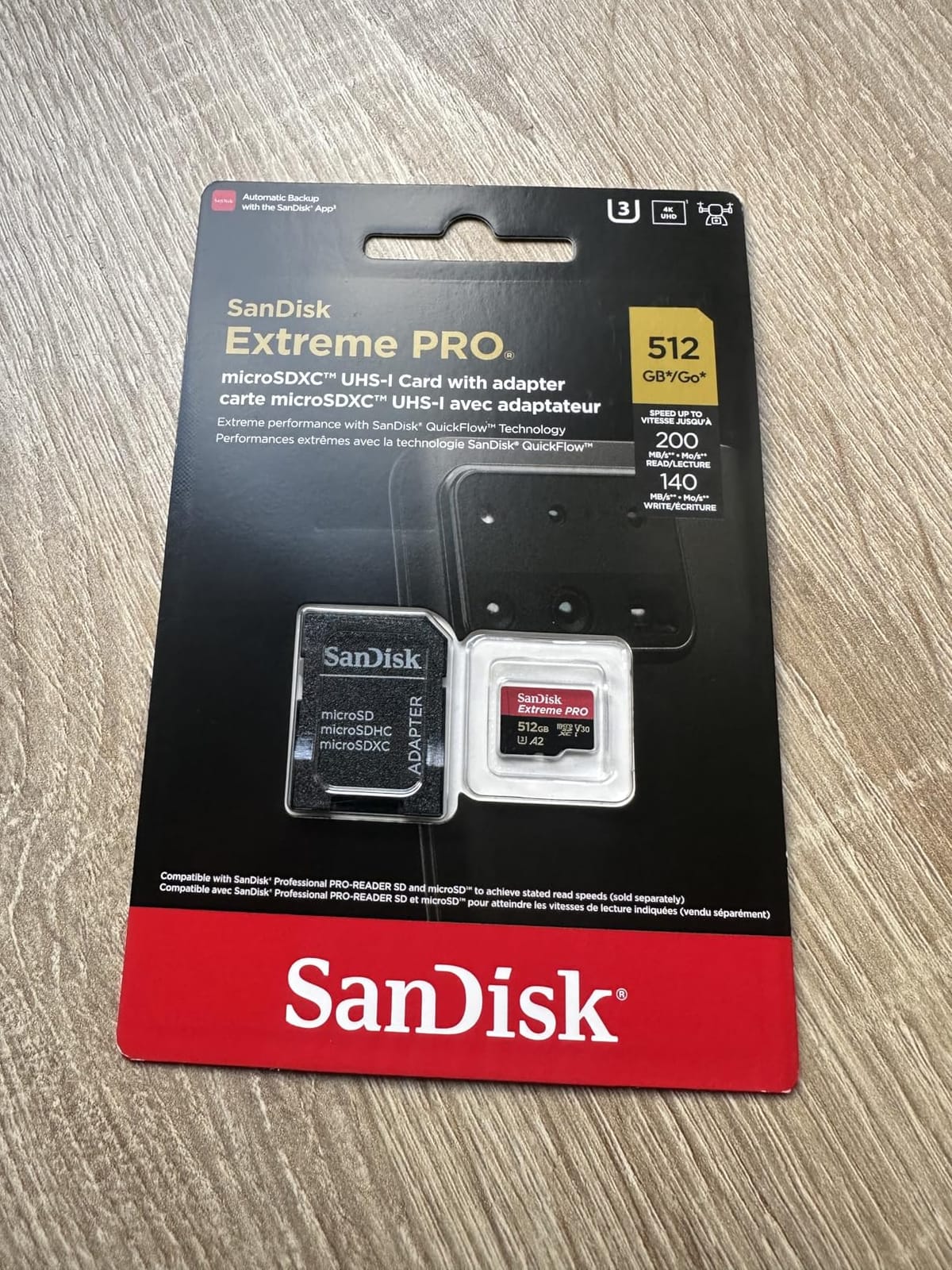 SanDisk Extreme PRO microSDXC UHS-I Memory Card 512 GB + Adapter & RescuePRO Deluxe (for Smartphones, Action Cameras or Drones, A2, Class 10, V30, U3, 200 MB/s Transfer) customer photo 1