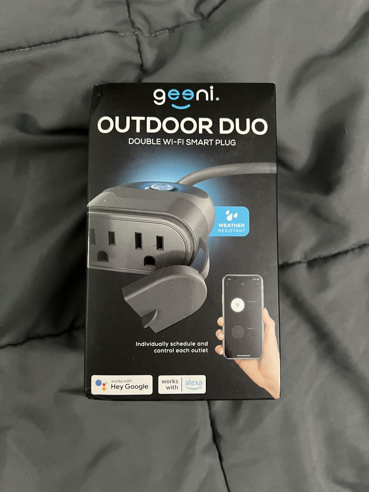 Geeni Outdoor Duo Wi-Fi Smart Plug | 2 Weatherproof Outlets, Compatible with Alexa & Google Assistant | Wireless Remote Control & Timer for Holiday Lights, Appliances, and More, 2-Pack customer photo 2