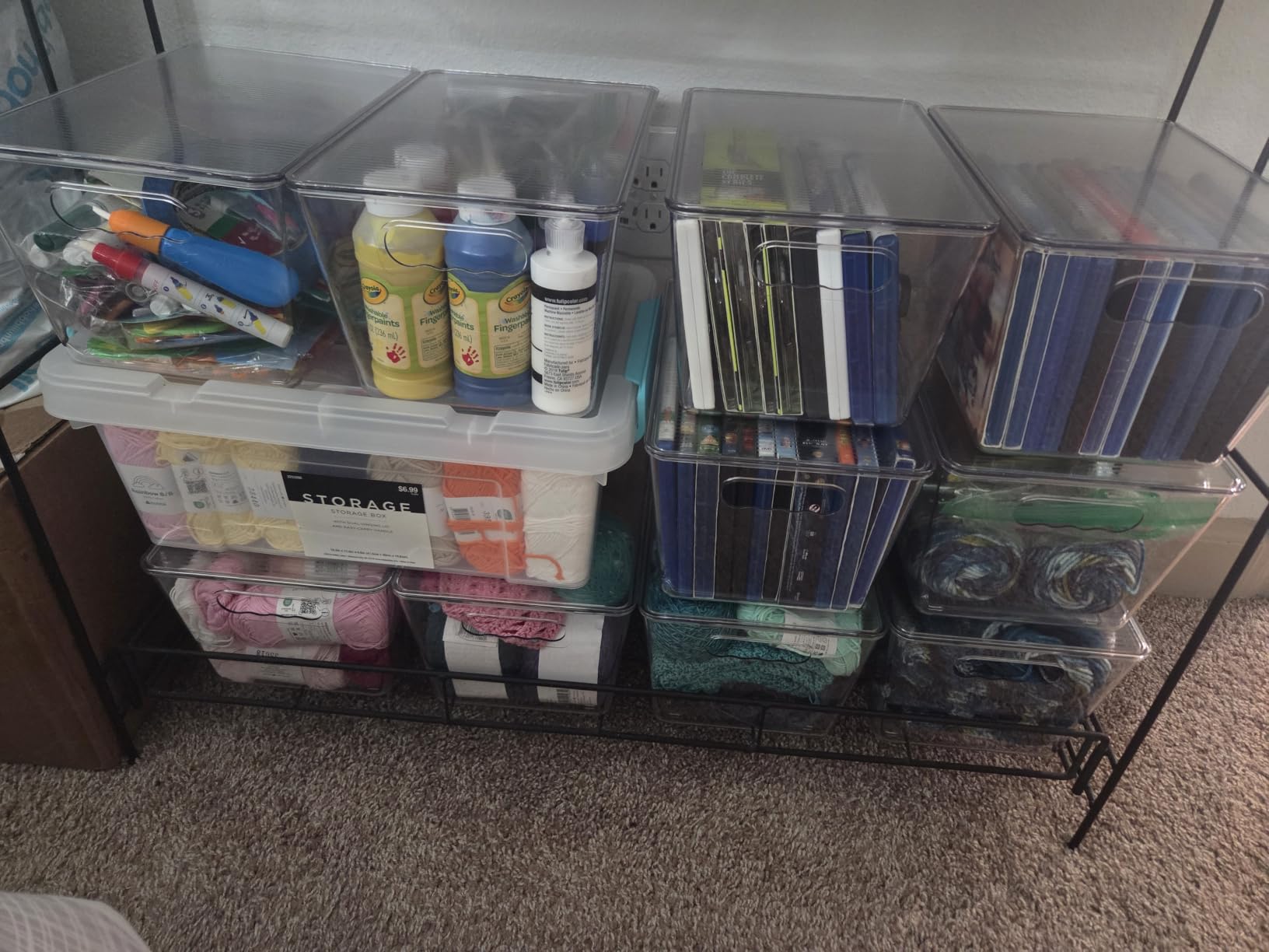 Vtopmart 6 Pack Clear Stackable Storage Bins with Lids and Handles, Large customer photo 2