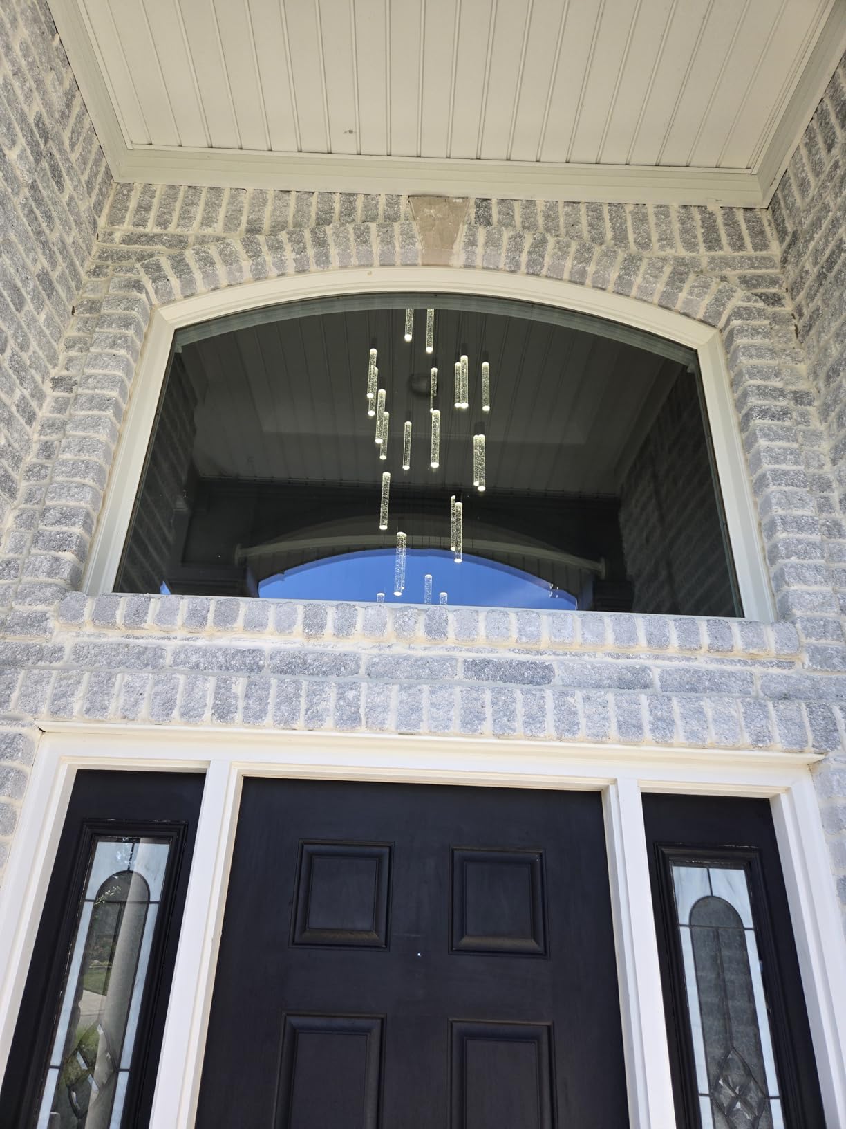 HAIXIANG 13FT High Ceiling Chandelier for Entryway Modern Crystal LED Light Glam Chandeliers for Living Room Foyer Sloping Ceiling Pendant Lighting Fixture 24-Lights Gold customer photo 2