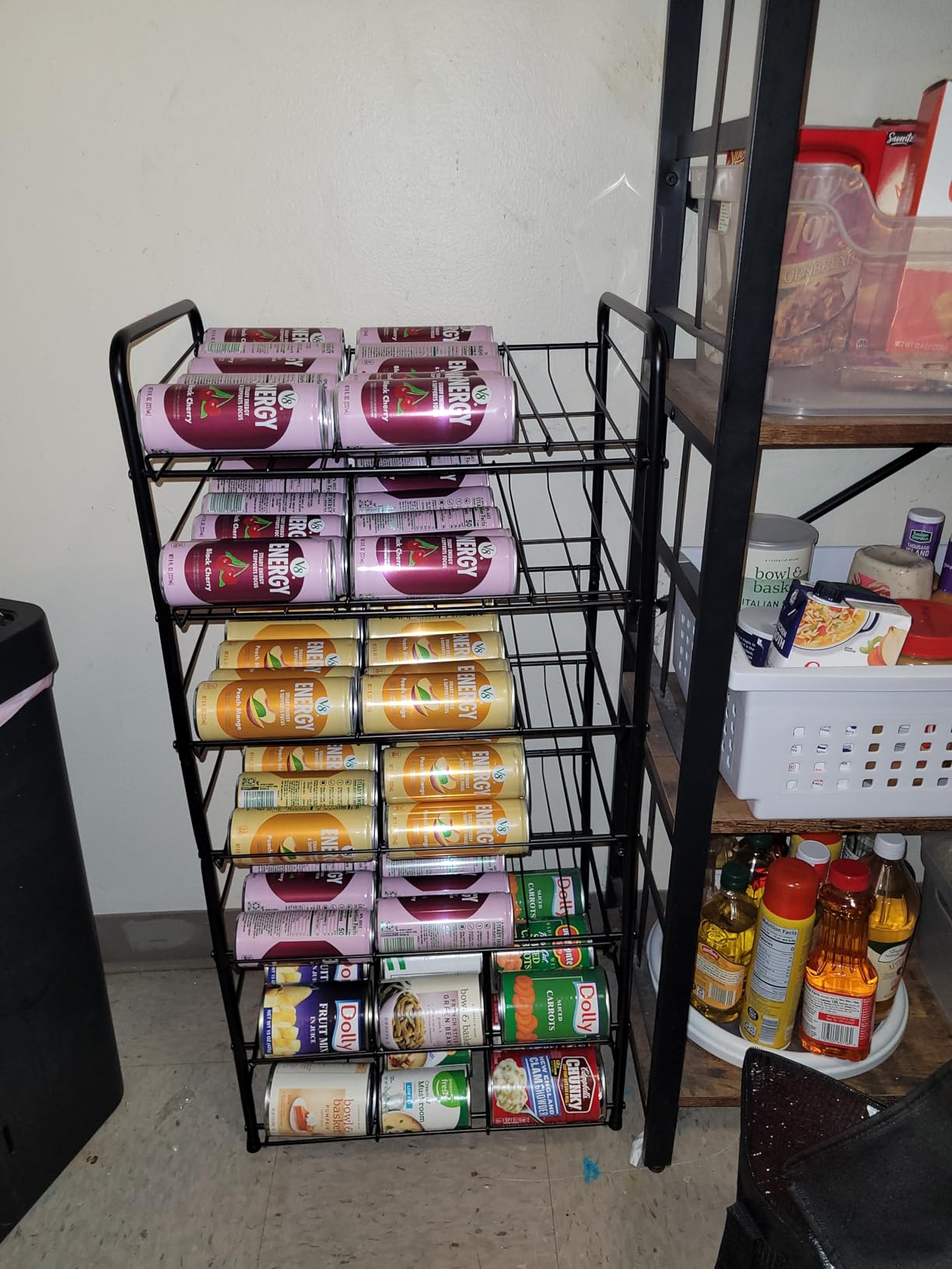 Vrisa Can Organizer for Pantry Soda Can Storage Dispenser Holder, Silver customer photo 2