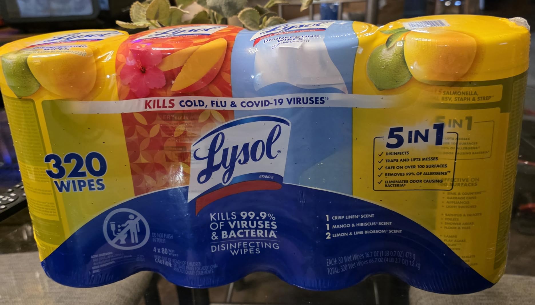 Lysol Disinfecting Wipes, Cleaner, Lemon + Mango + Linen, 80 ct. (4 Pack) customer photo 1