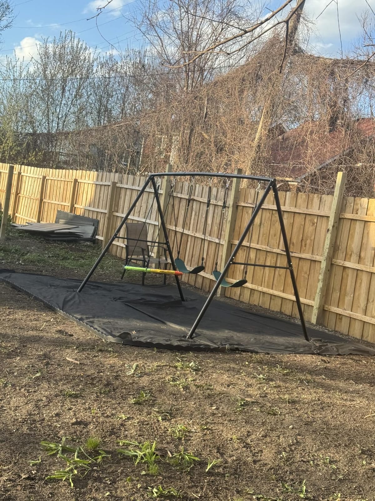 Hapfan 3 Seat Swing Set for Backyard with Saucer & Belt Swings customer photo 1