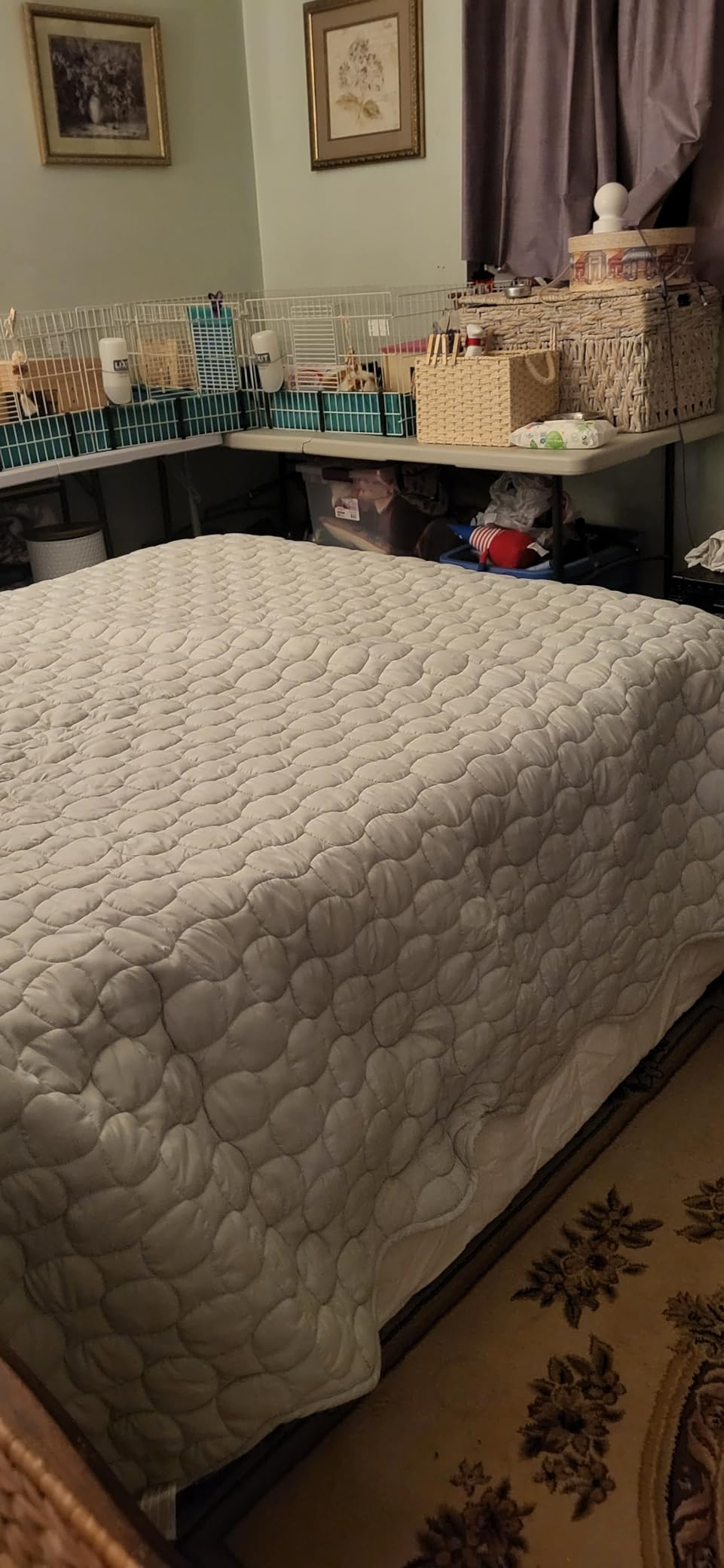 Allewie Full Size Platform Storage Bed Frame with 3 Drawers, Dark Grey customer photo 1