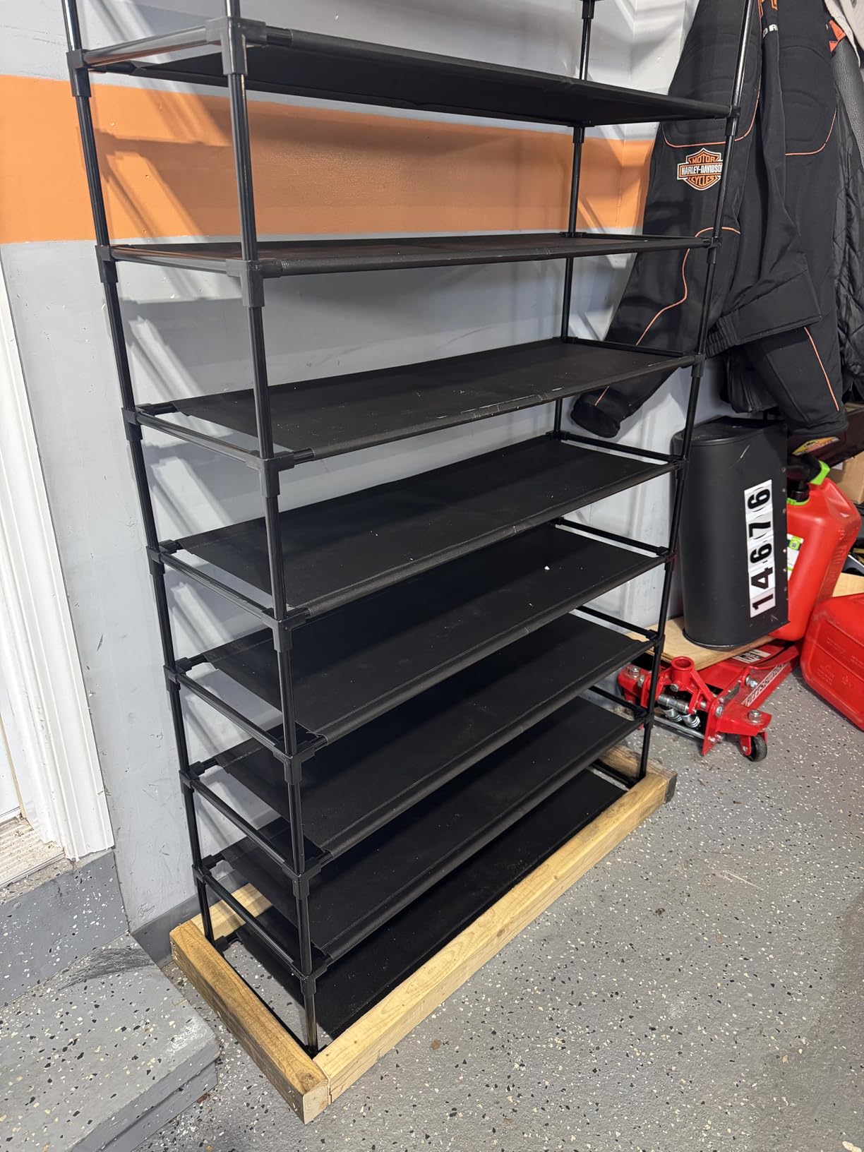ROJASOP 10 Tier Shoe Rack with Covers,Large Capacity Stackable Tall Shoe Shelf Storage to 50-55 Pairs Shoes and Boots Sturdy Metal Free Standing Shoe Rack Organizer for Closet Entryway Garage customer photo 2