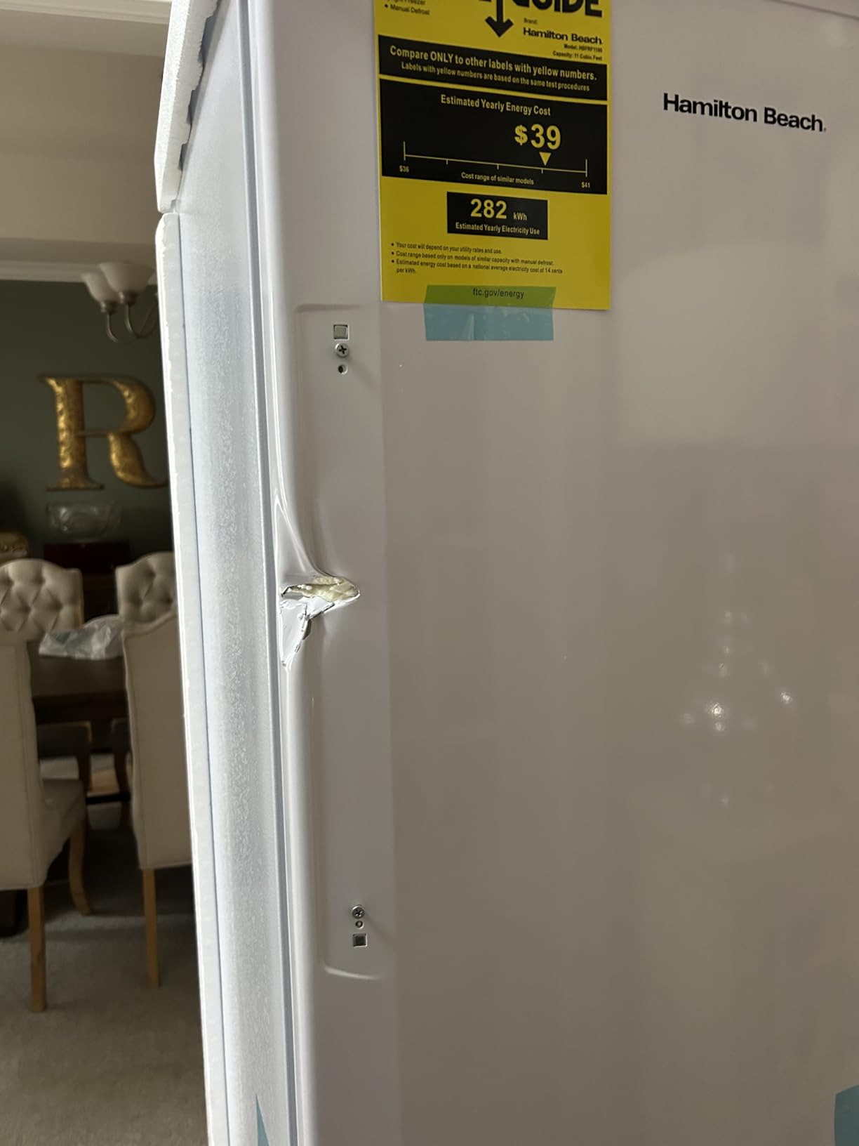 Hamilton Beach Upright Freezer, Deep Freeze, Stainless Steel Freezer with Drawer Compartments, 11 cu. ft. Freezer – 25”D x 23.6”W x 66.5”H customer photo 1