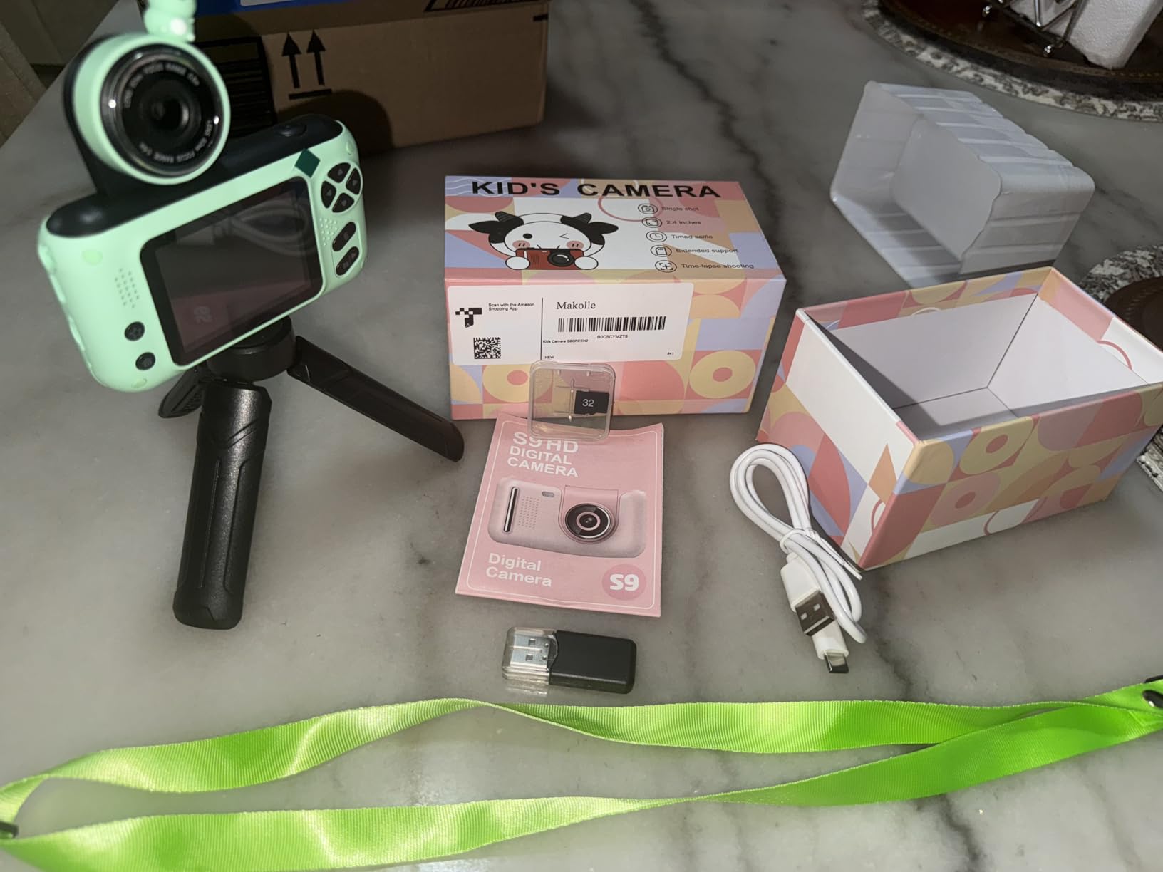 Makolle Kids Camera, Birthday Gifts for Boys and Girls Age 3-8,Video Recorder for Kids 8-12,Childrens Digital Camcorder for vlogging Portable Kids Selfie Camera with SD Card Green customer photo 2