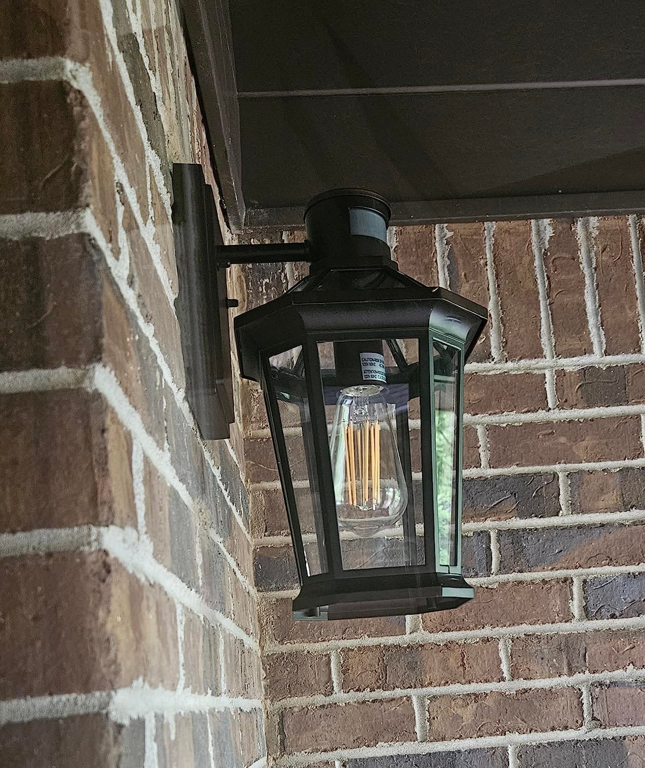 VIANIS Motion Sensor Outdoor Lighting, Outdoor Wall Lights Wall Mount with Clear Glass, Black Dusk to Dawn Garage Light Sconce, Waterproof Exterior Lights for House, Brightness Distance Adjustable customer photo 2