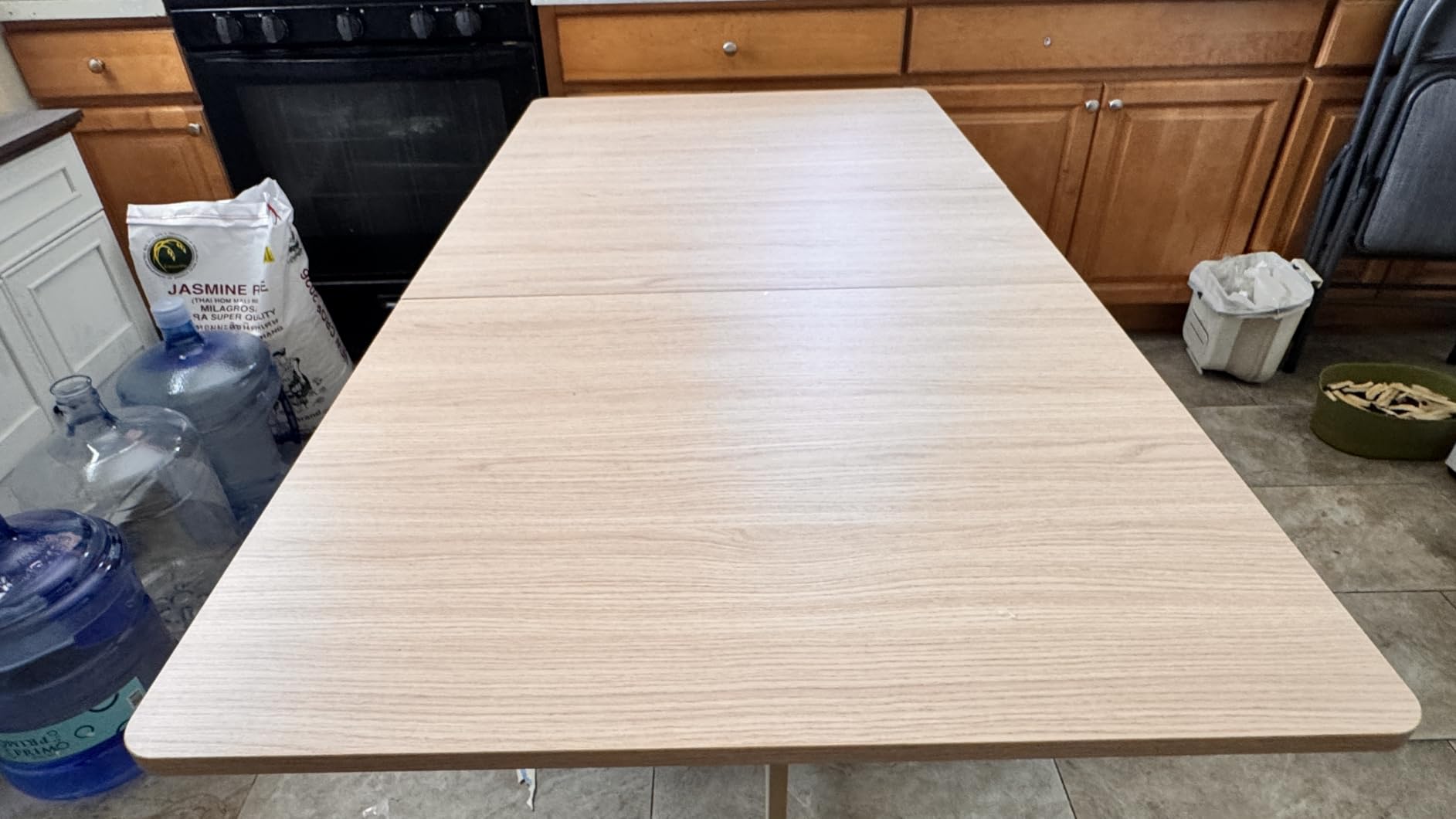COMUHOME Drop Leaf Folding Dining Table with Storage, Wheels, Space Saving customer photo 1