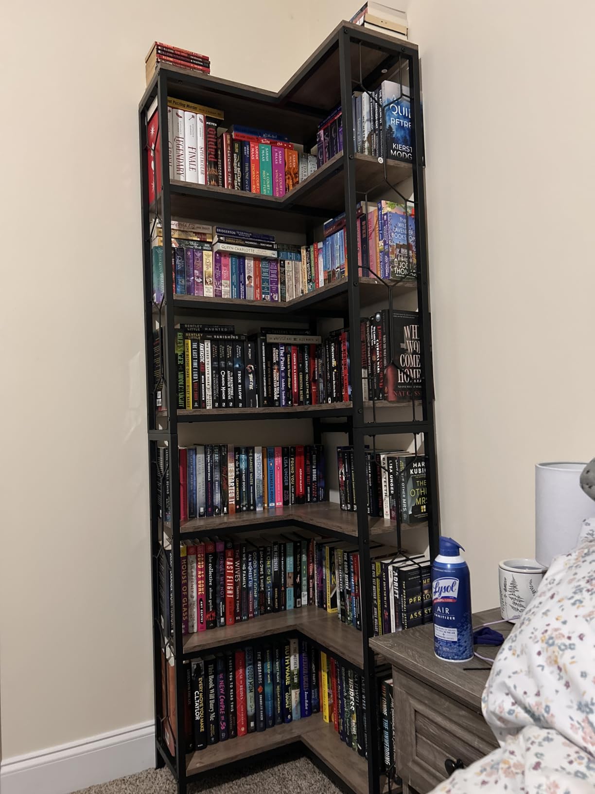 Tribesigns Corner Shelf, 7-Tier Industrial Corner Bookshelf and Bookcase customer photo 1