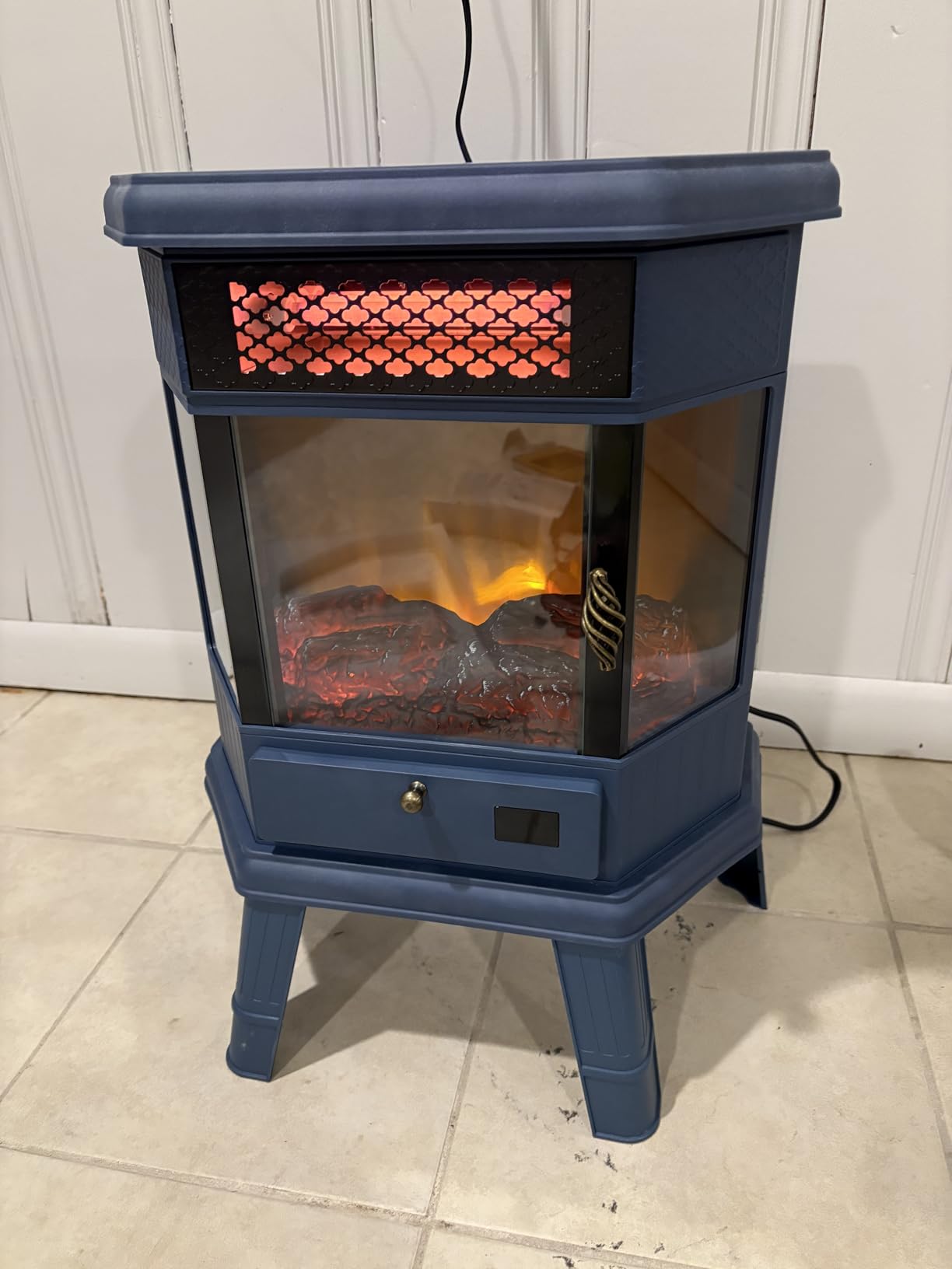 RealSmart Electric Fireplace Heater 22 in Freestanding Fireplace Stove Infrared Fireplace with 3D Flame Effect Remoted Control, Timer, Overheating Protection (Blue) customer photo 2